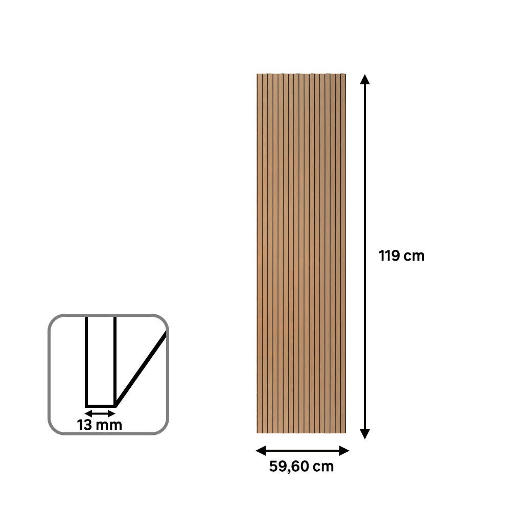 Revestimiento de pared palillería efecto 3D MDF Equa color roble/negro 119x59,6 cm - 14