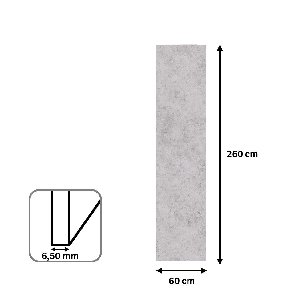 Revestimiento de pared decorativo efecto hormigón acústico PET Acoustic Wall gris cemento de 260x60cm - 5
