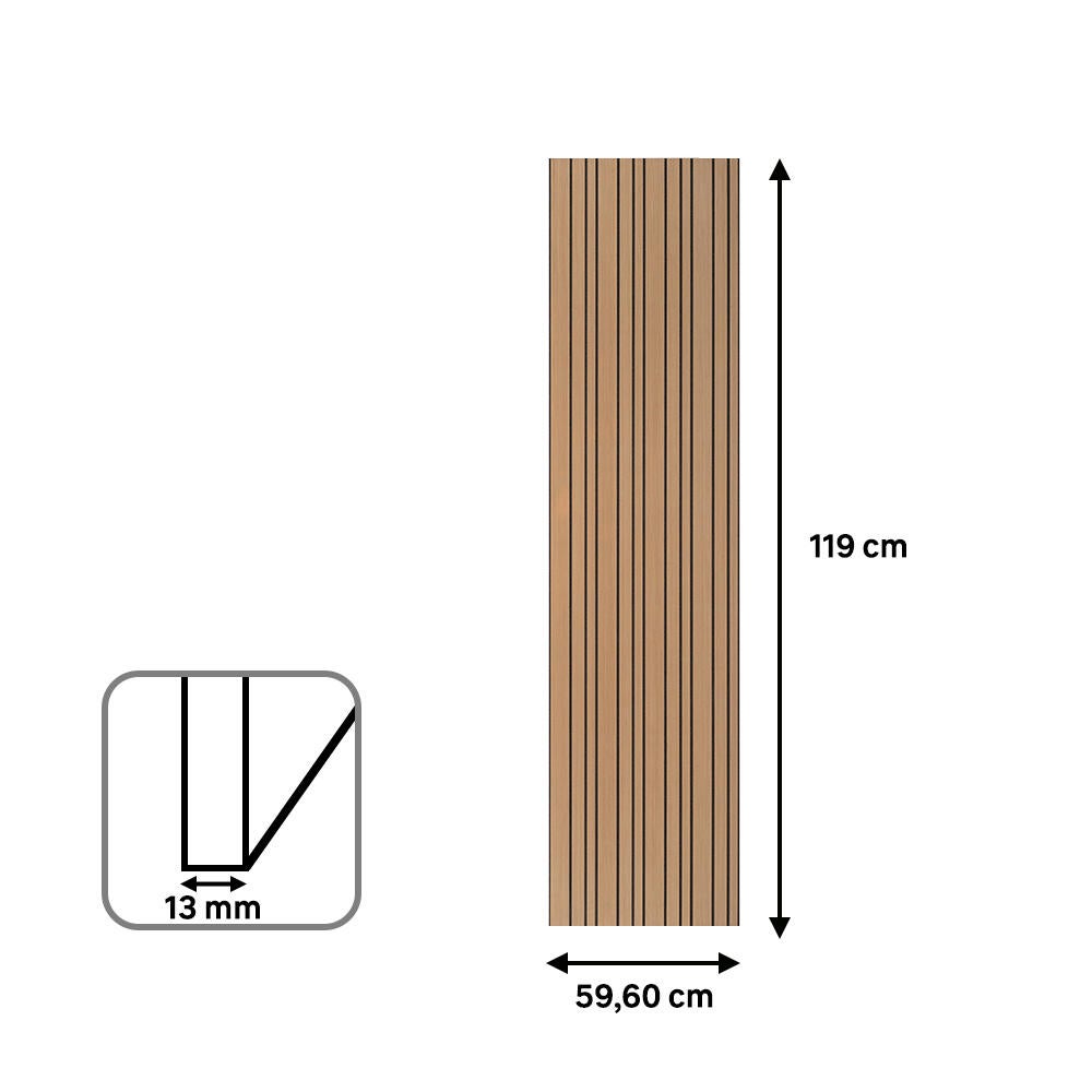 Revestimiento de pared palillería efecto 3D MDF Desi color roble/negro 119x59 cm - 7