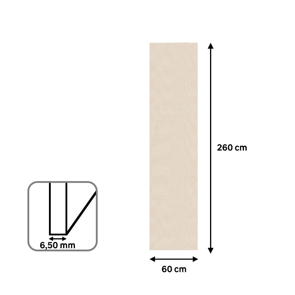 Revestimiento de pared decorativo efecto tela acústico PET Acoustic Wall beige de 260x60cm - 5