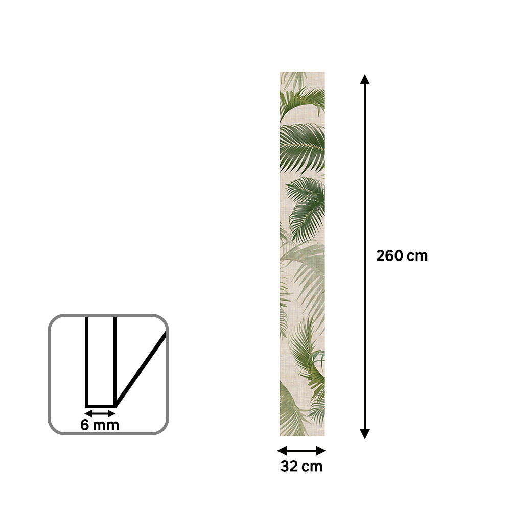 Revestimiento de pared decorativo efecto papel pintado de MDF Impresión Digital verde de 260x32cm - 4