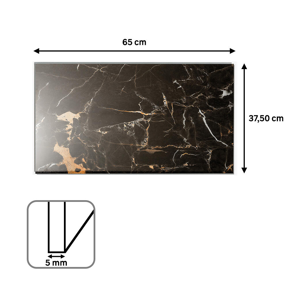 Revestimiento de pared decorativo efecto piedra de PVC Gloss Tavira negro de 65x37.5cm - 5