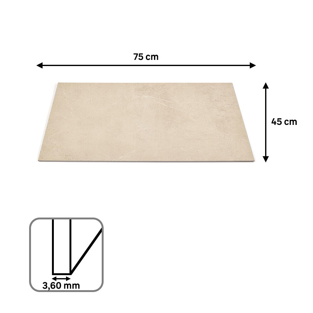 Revestimiento de pared decorativo efecto piedra de PVC serie Inspiro Shine color beige de 75x45cm - 5