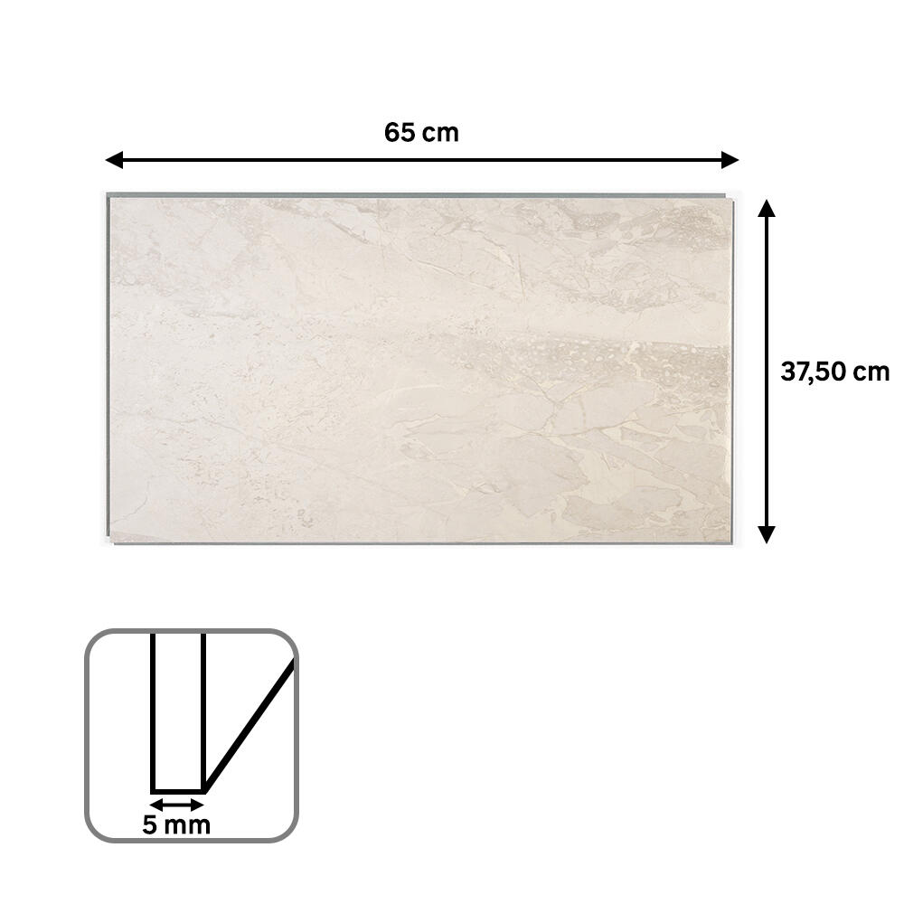 Revestimiento de pared decorativo efecto mármol de PVC Gloss Alcaria blanco de 65x37.5cm - 10