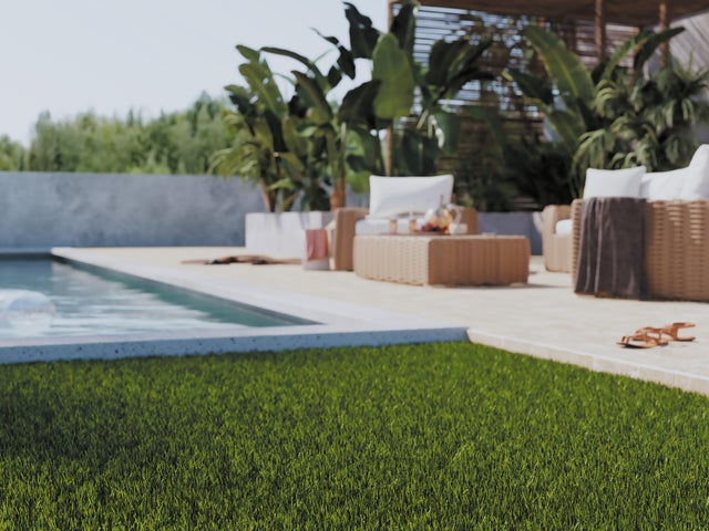 Rollo de Césped artificial TURFGRASS Iber Mono 2x4m de 30 mm de altura de fibras y 28350 puntadas m2