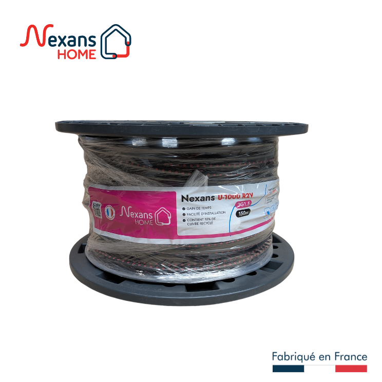 Câble électrique 3 G 1.5 mm² u1000r2v L.150 m, noir, Touret MOBIWAY - 4
