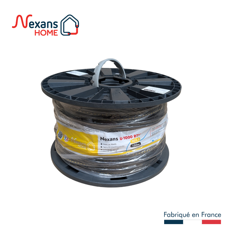 Câble électrique 3 G 2.5 mm² u1000r2v L.150 m, noir, Touret MOBIWAY - 5