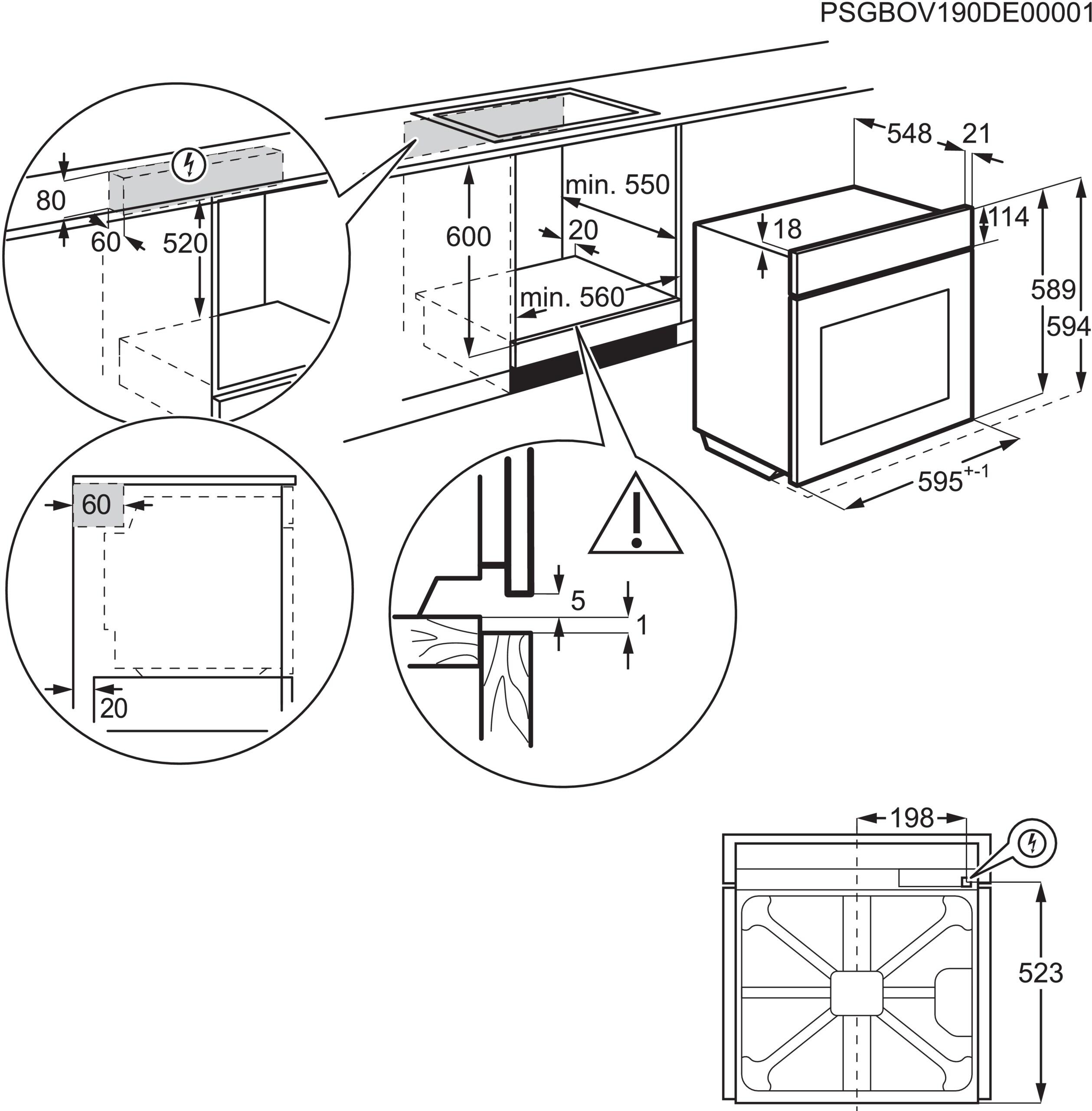Forno de encastrar multifunções 72 L 59X56X57 cm cinza AEG OU5AB21FSM - 6