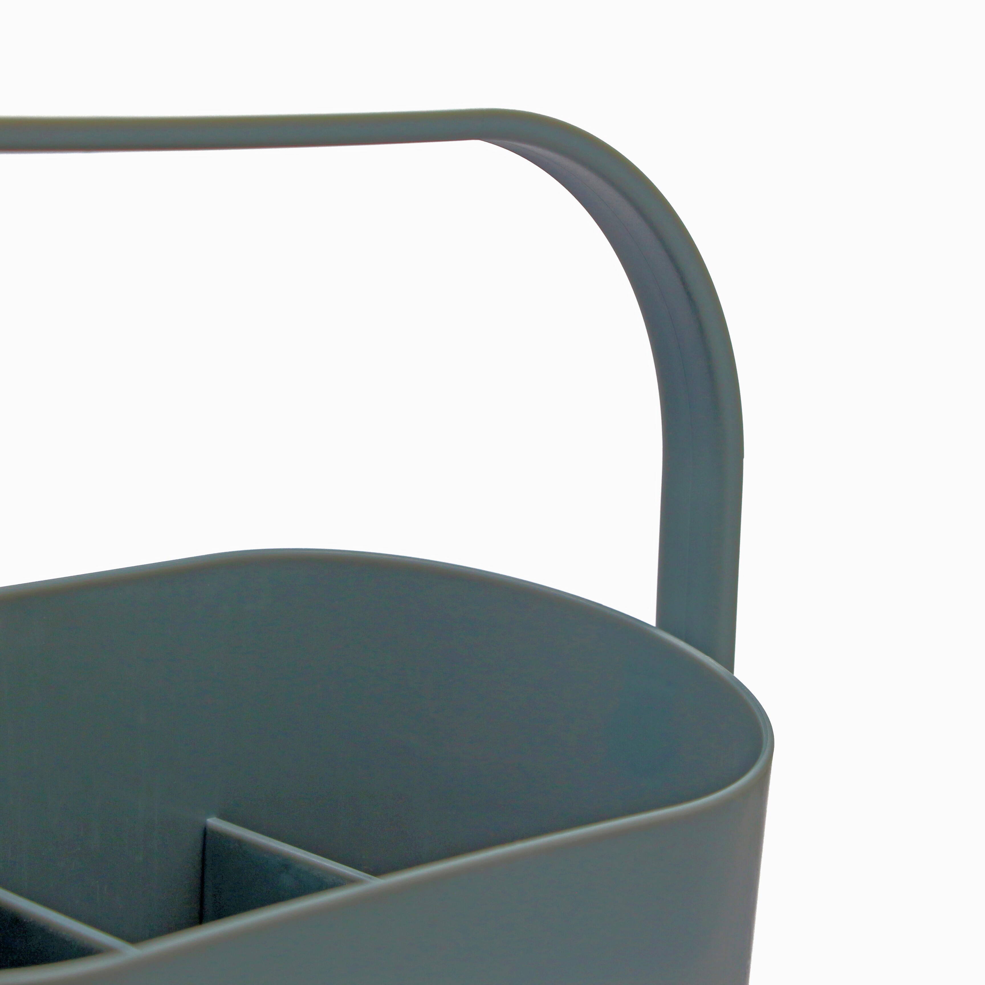 Porta utensilios de cocina con asas ELEKI 4 compartimentos gris - 5