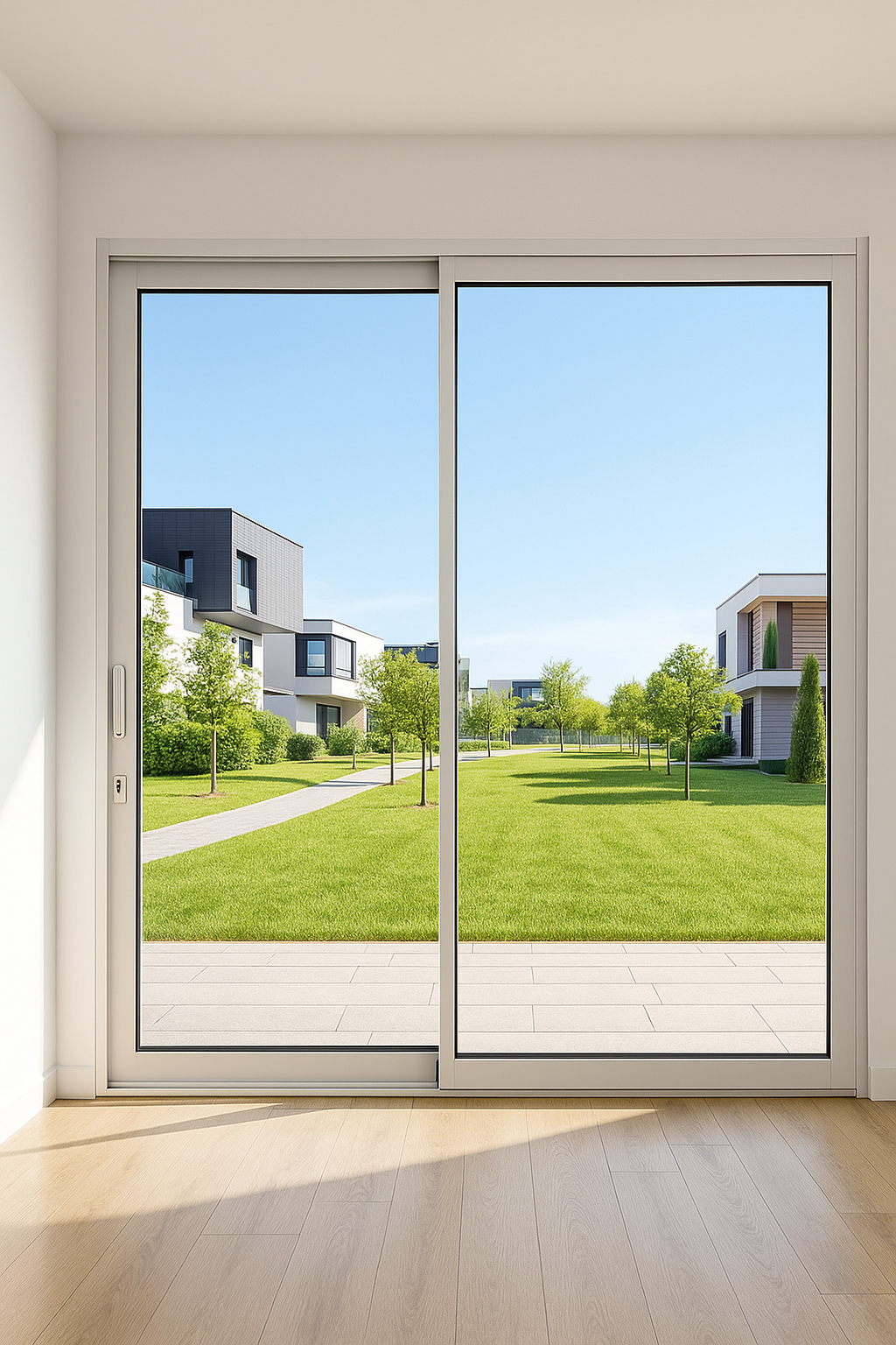 Baie coulissante aluminium H 215 x L 210 cm à rupture de pont thermique 3 points blanche - 4