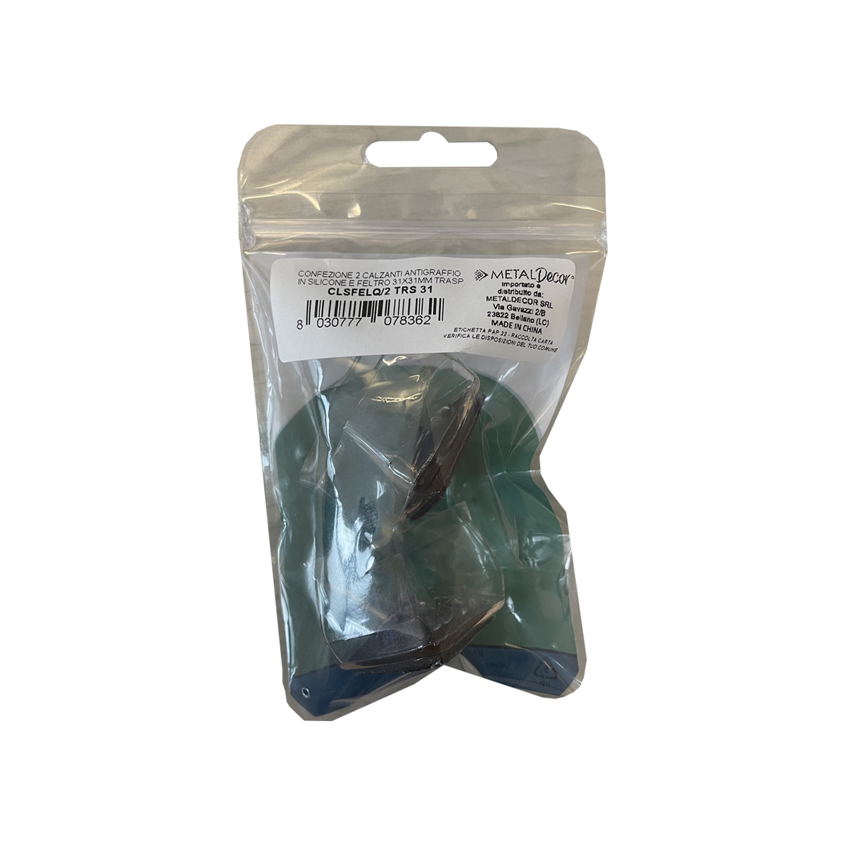 Sottopiede per mobile quadrato CLSFELQ/2 TRS 31 in silicone Trasparente 29 x 31 x H 33 mm, 2 pezzi - 7