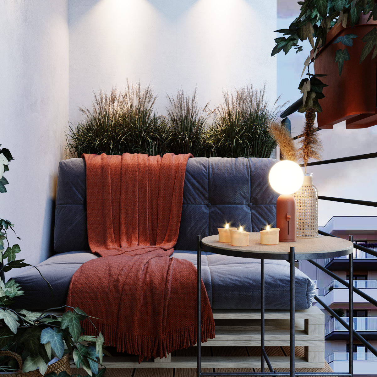 Poduszki na meble z palet 120x80x12 cm Termi szare Patio - 2