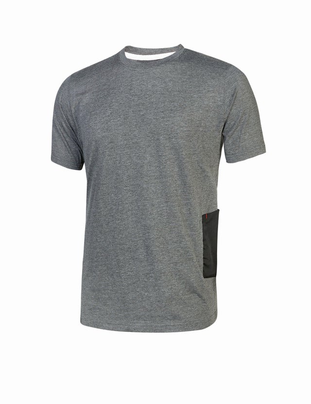 CAMISETA GRIS MANGA CORTA ALGODÓN TALLA S UPOWER WEY138GM