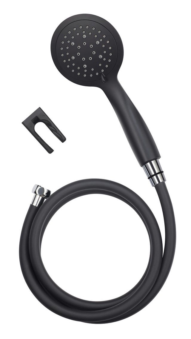 KIT DE DUCHA CON SOPORTE NEGRO 5 FUNCIONES