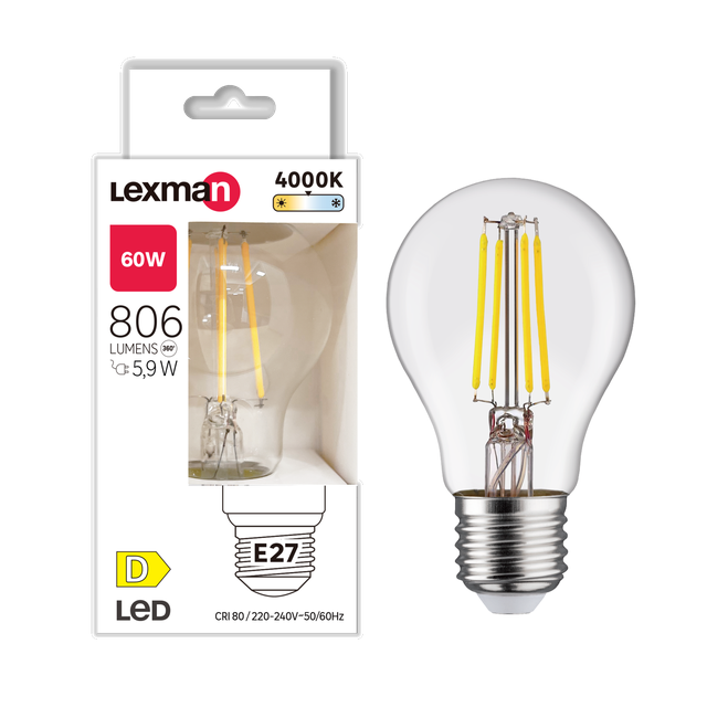 Żarówka LED E27 5,9 W 806 lm Neutralna biel Lexman