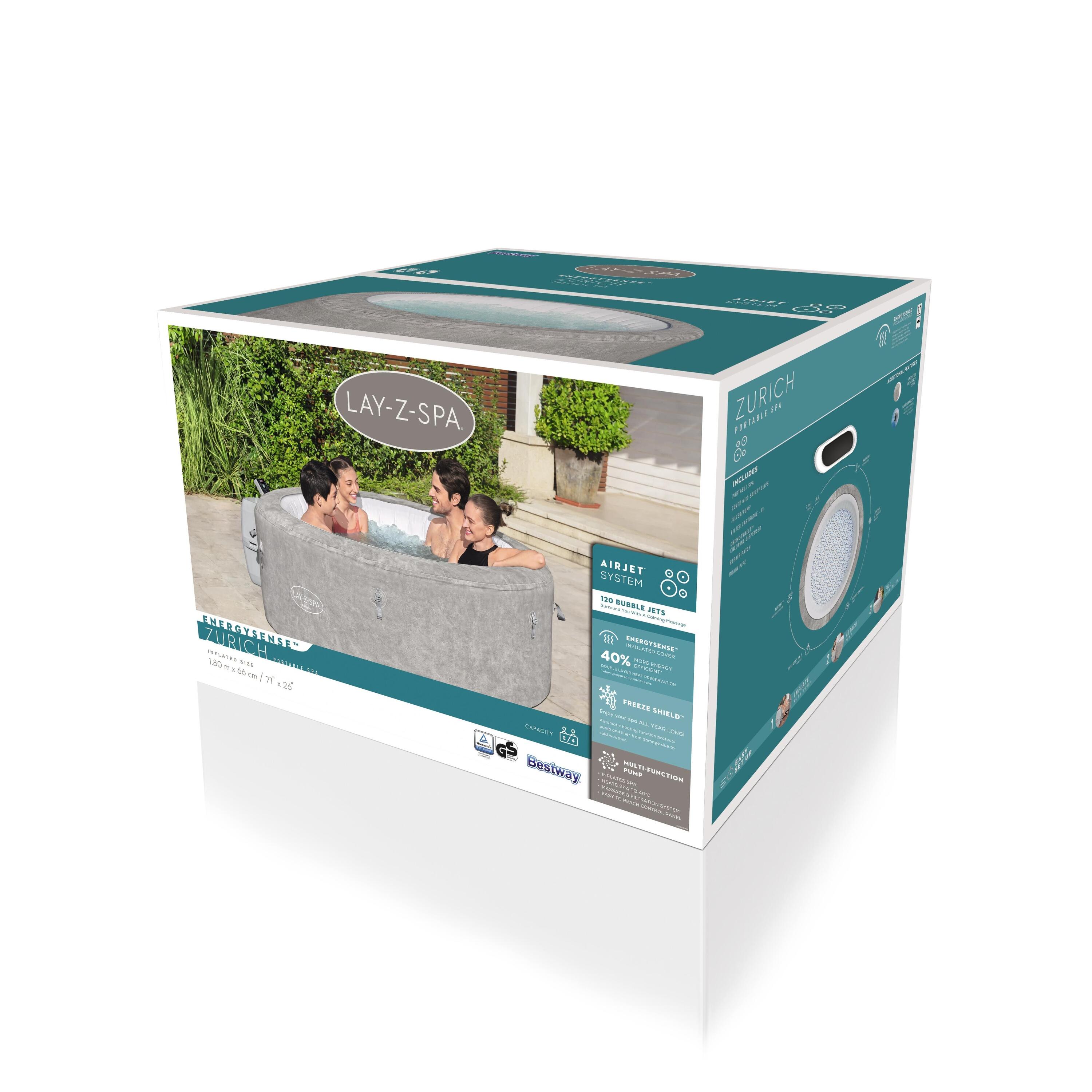 Spa de exterior hinchable Lay-Z Zurich de 180x66x180cm con 4 plazas
 - 19