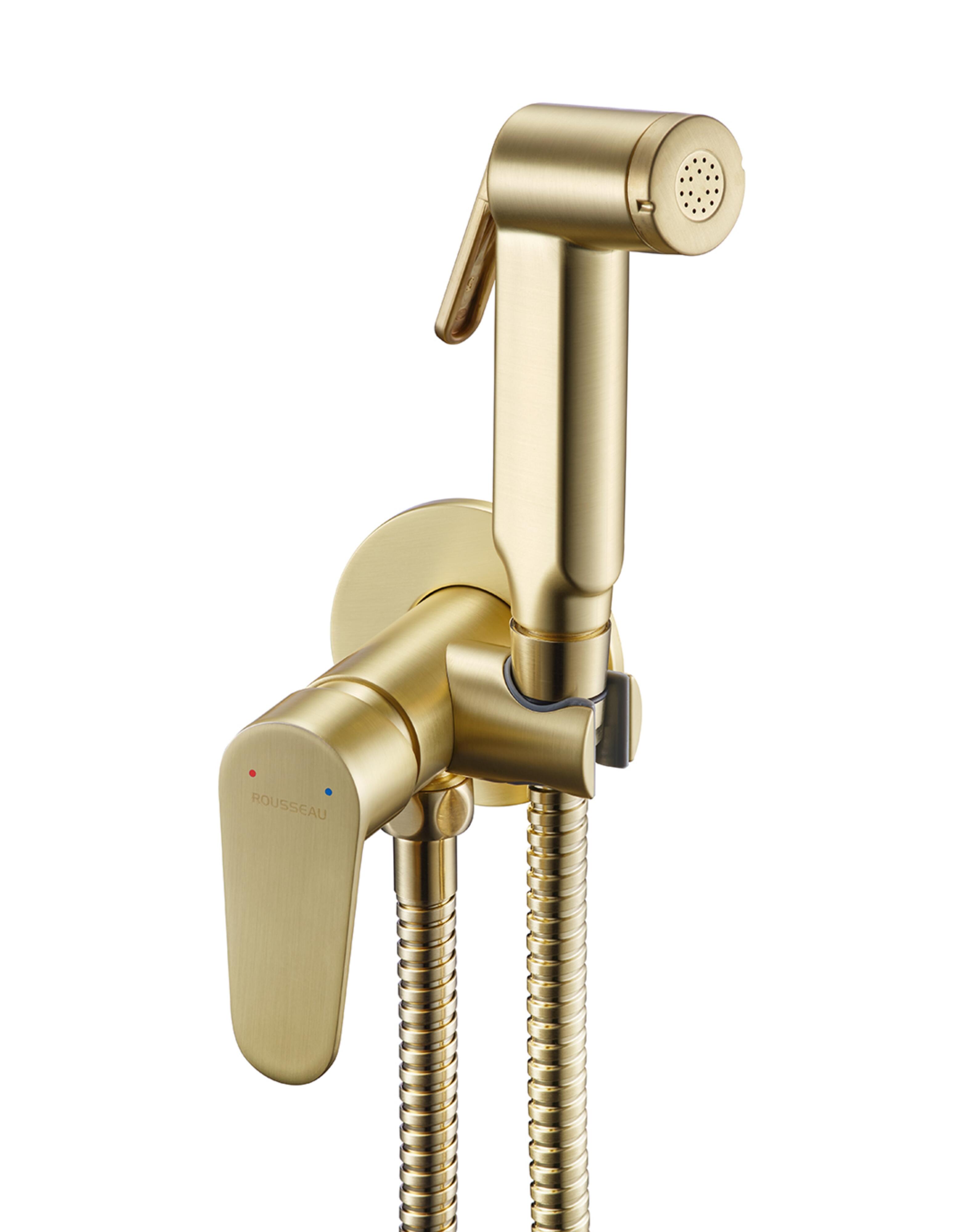 Ducha inodoro edouard rousseau agua fría/caliente dorado cepillado 120cm largo