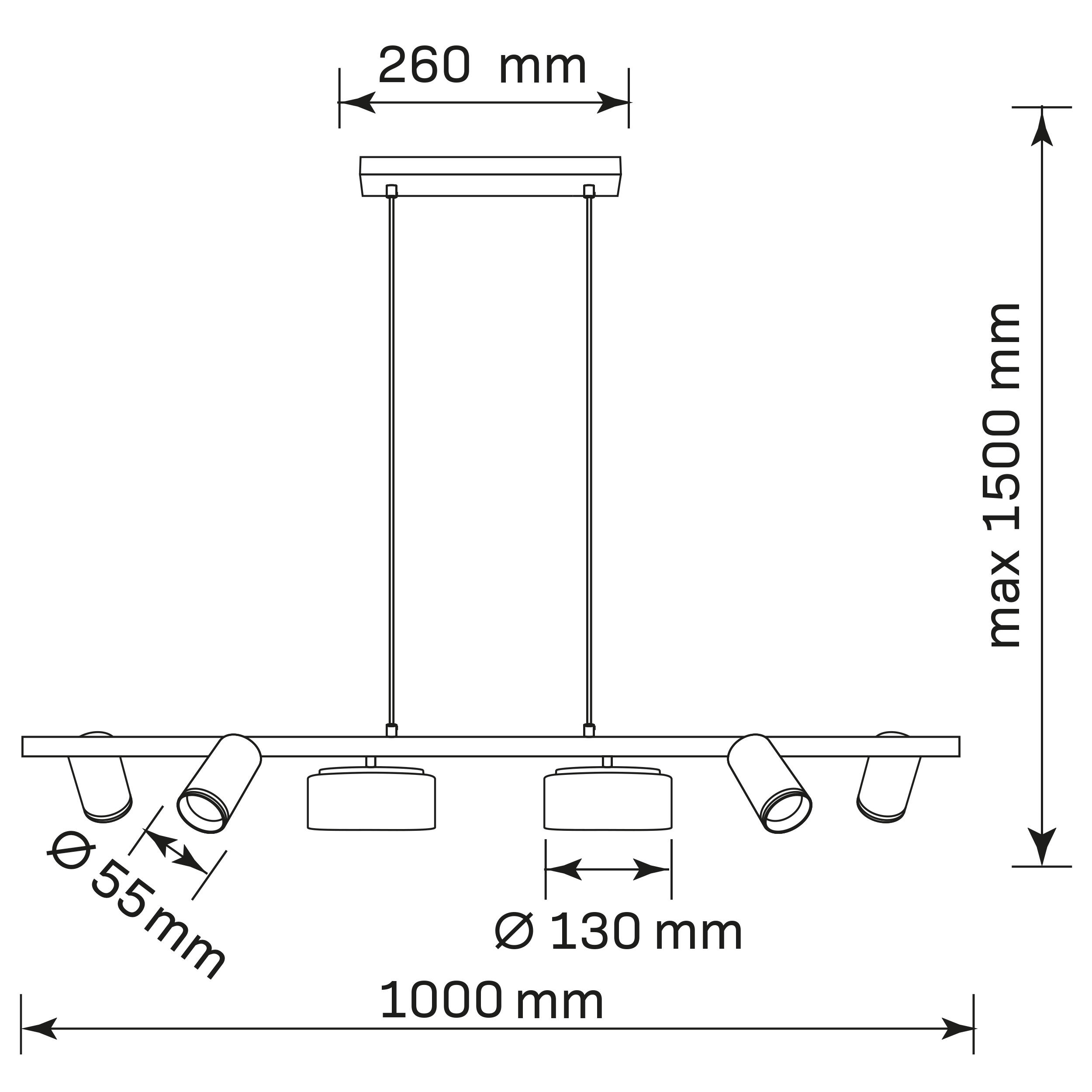 Lampa wisząca Sara 4 x GU10 2 x GX53 Sanico - 4