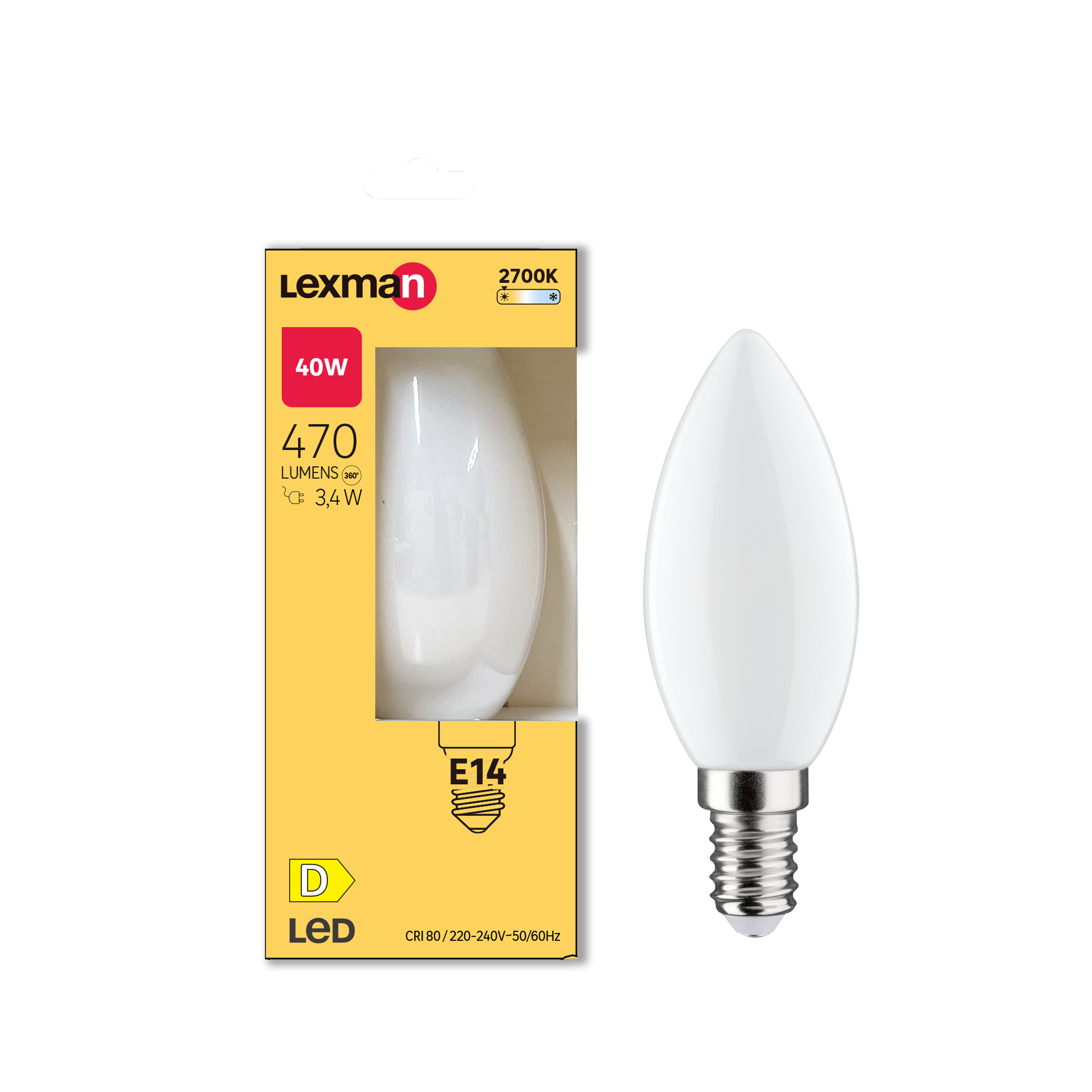 Żarówka LED E14 3,4 W 470 lm Ciepła biel Lexman