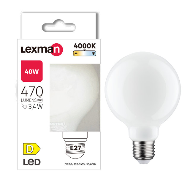 Żarówka LED E27 3,4 W 470 lm Neutralna biel Lexman