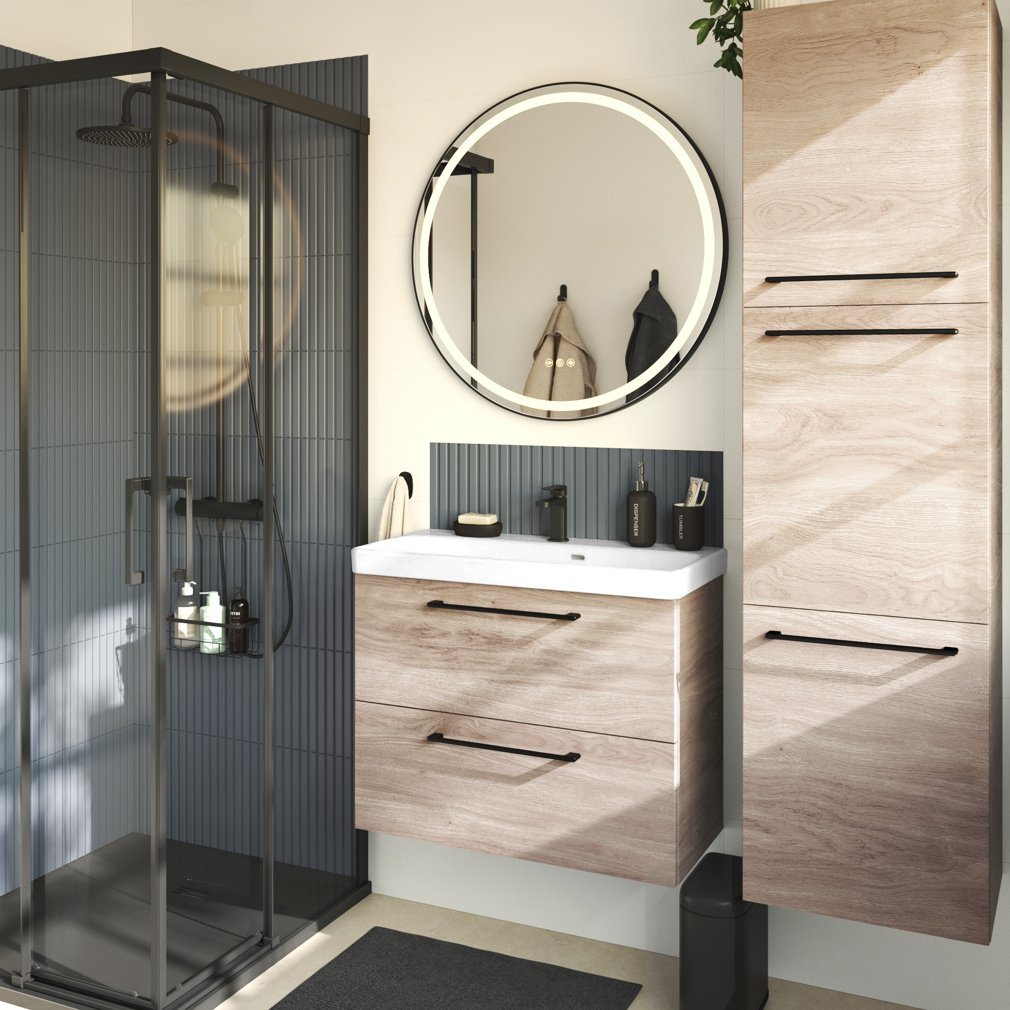 Rubinetto per lavabo a canna media getto laminare cristallino REMIX nero spazzolato opaco SENSEA H 18 cm - 4