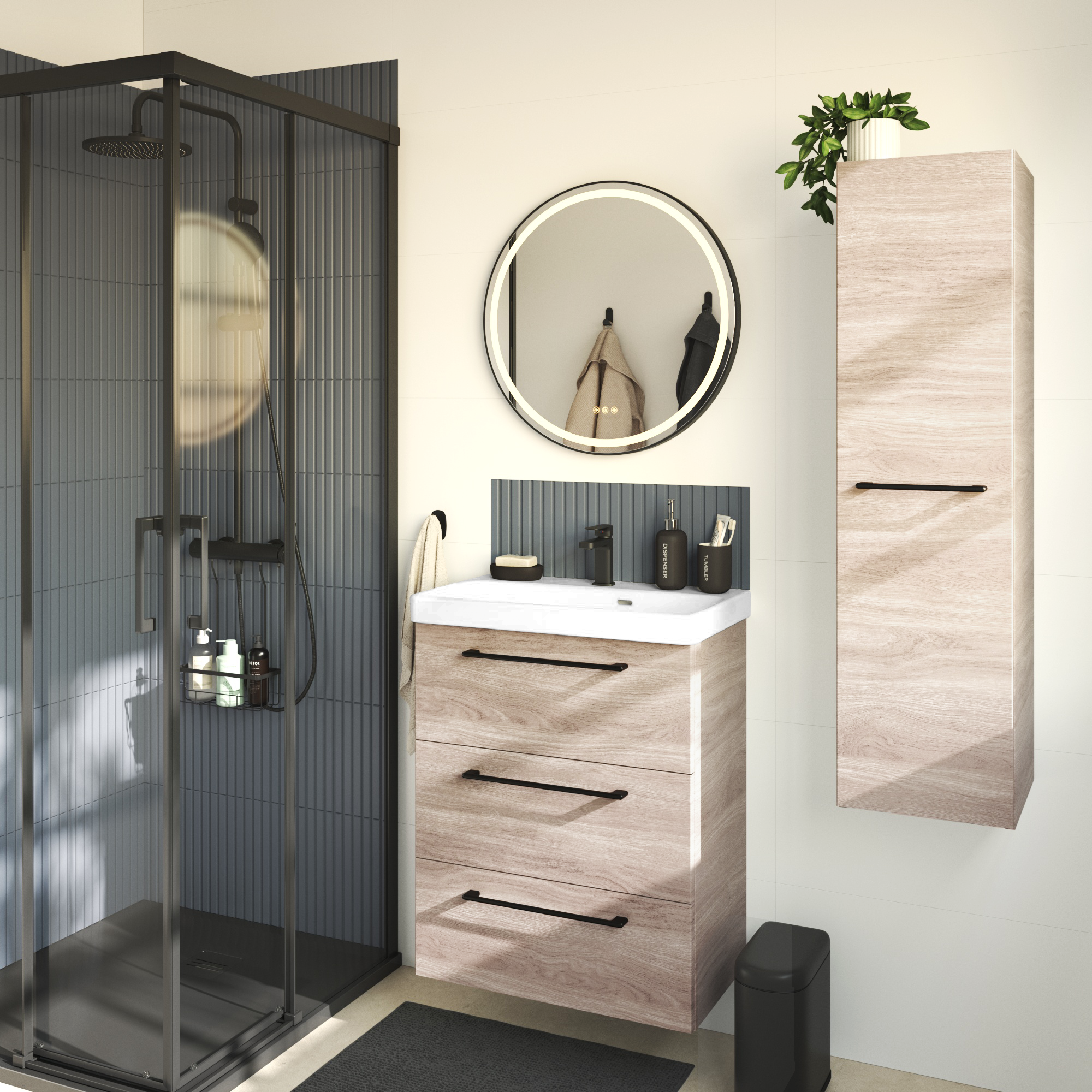 Rubinetto per lavabo a canna media getto laminare cristallino REMIX nero spazzolato opaco SENSEA H 18 cm - 4