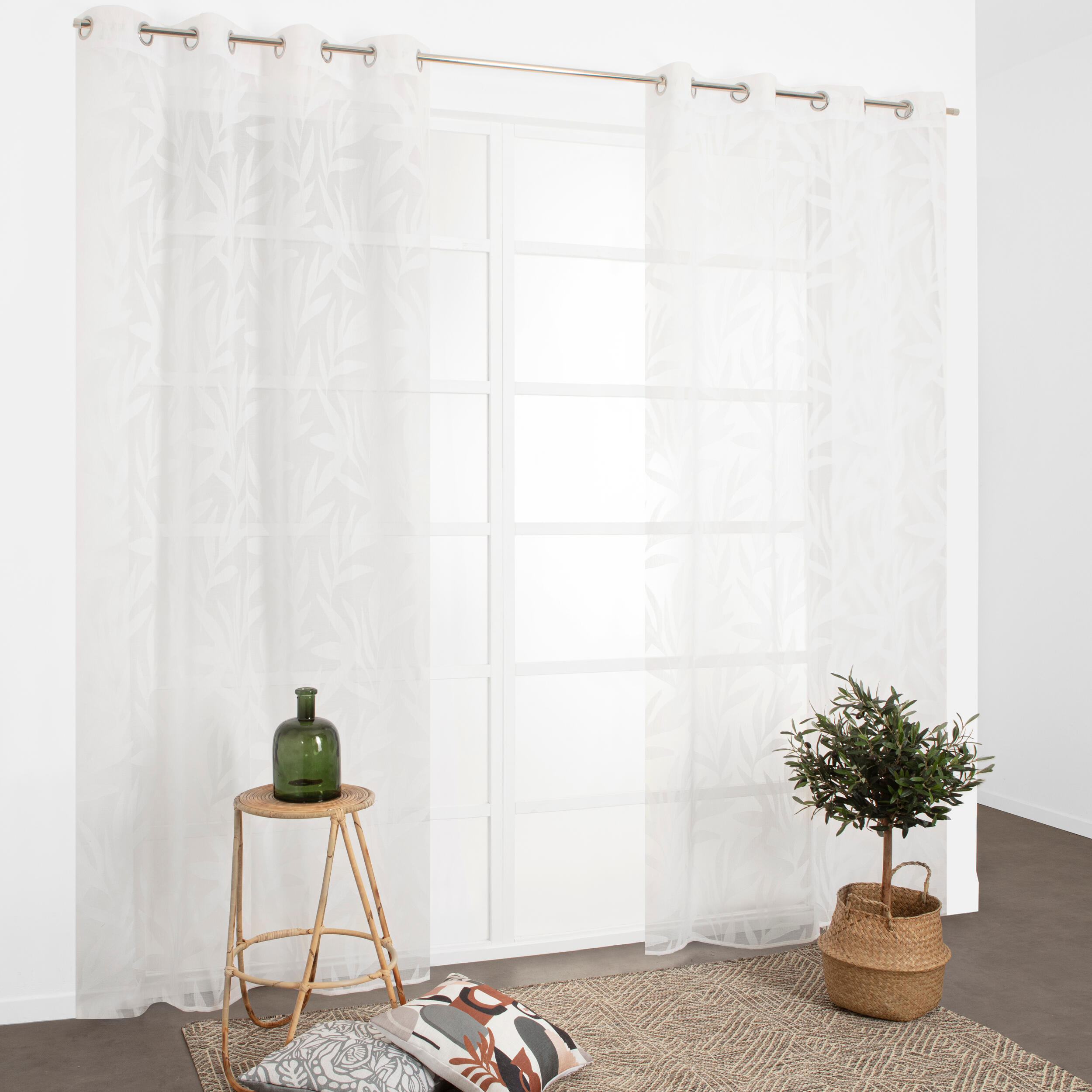 Tenda Velora bianco, occhiello 140x280 cm - 2