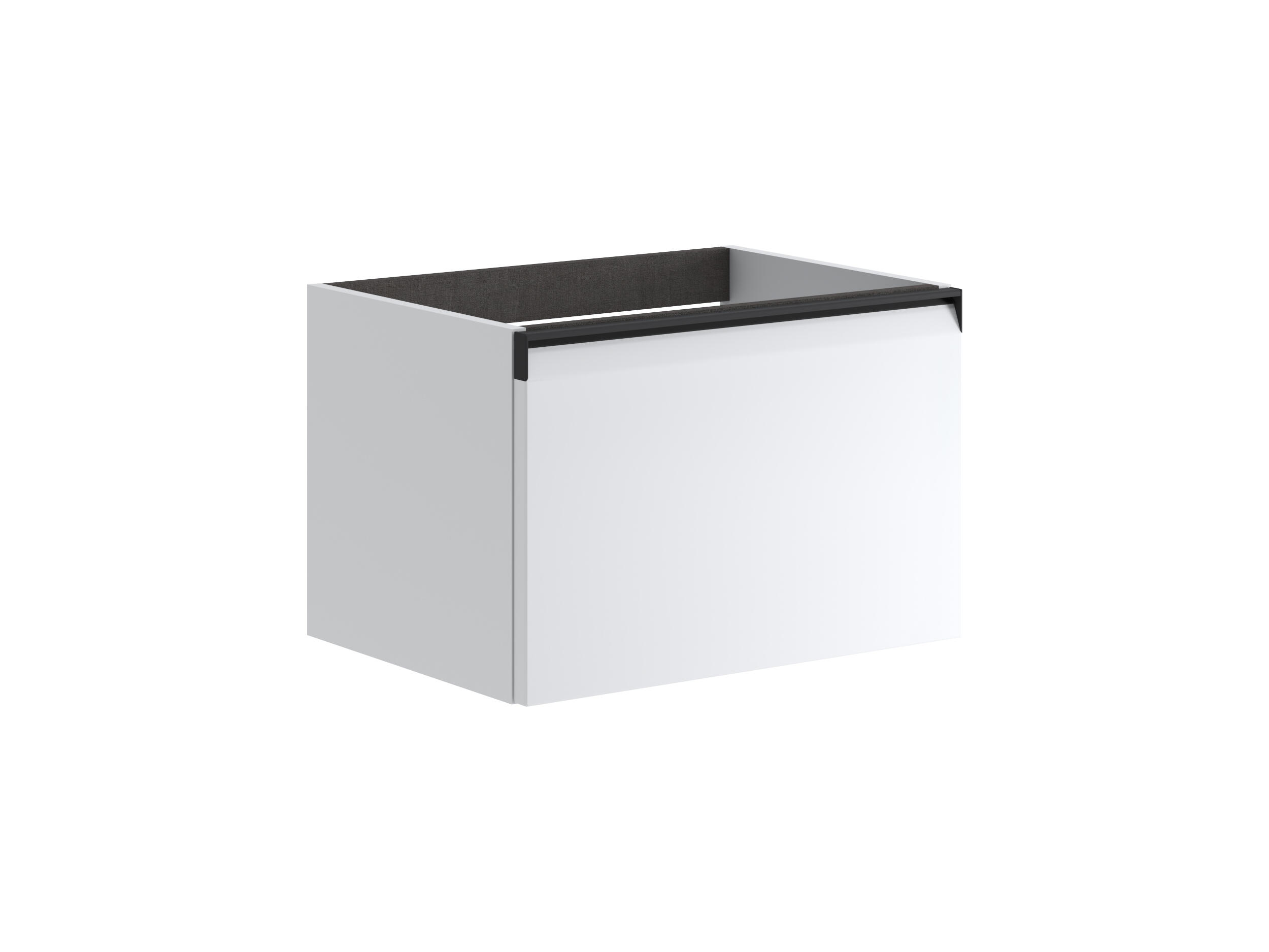 Mobile da bagno sospeso sotto lavabo L 59.5 x H 40 x P 45.5 cm bianco opaco, 1 cassetto Fusion - 5