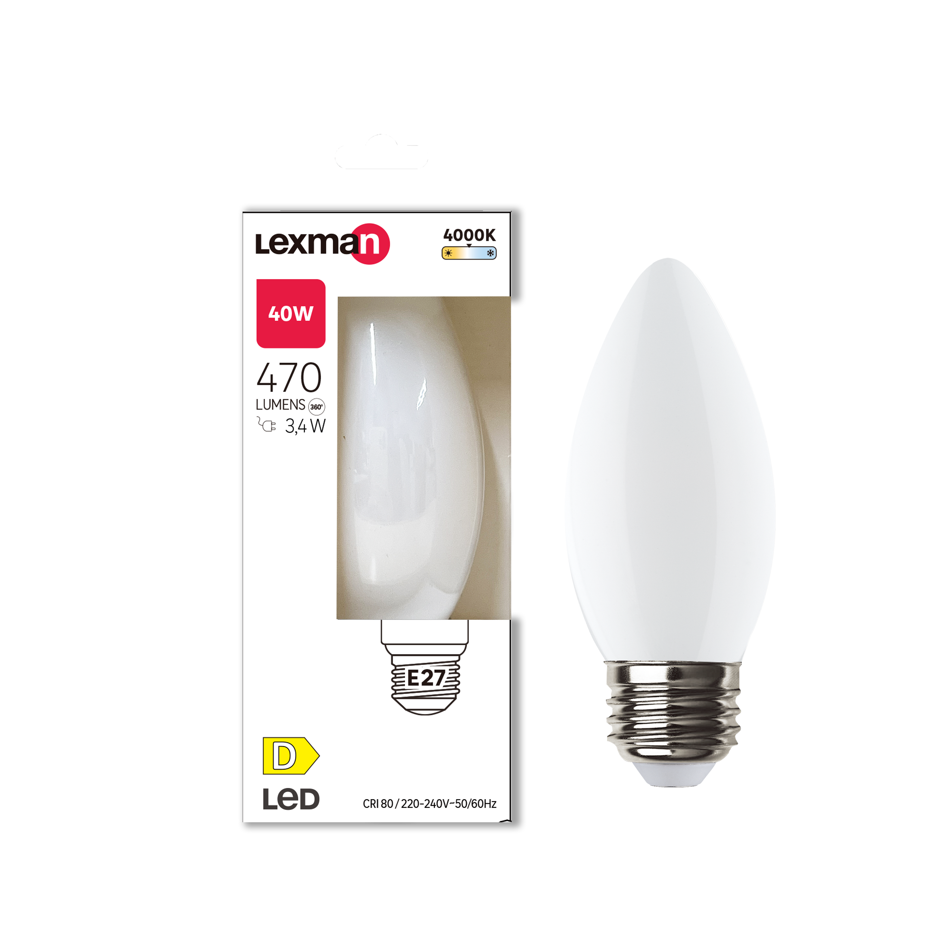 Żarówka LED E27 4000K 470 lm 3.4W LEXMAN