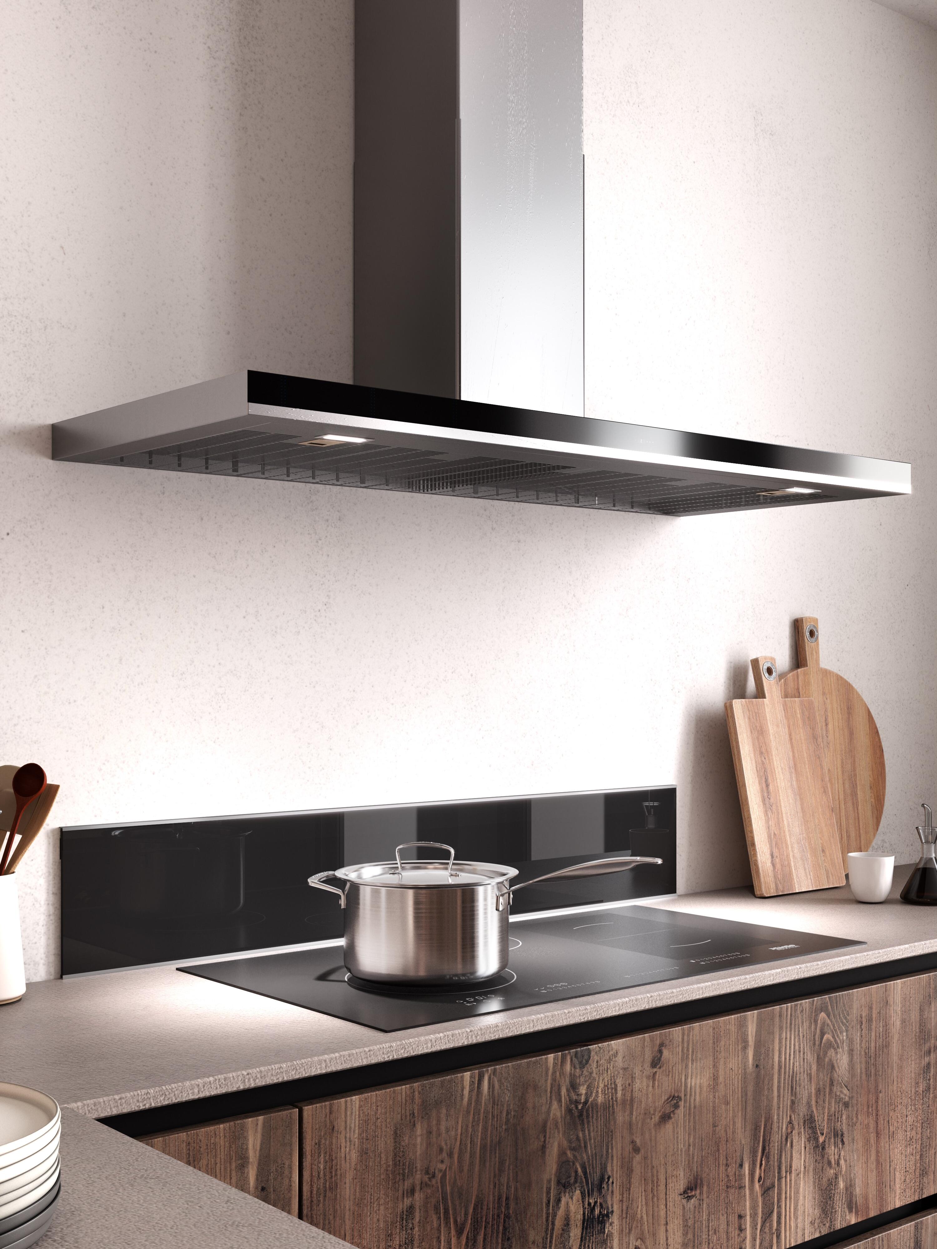 Kit profils fond de hotte verre L.120 cm Aluminium - 2