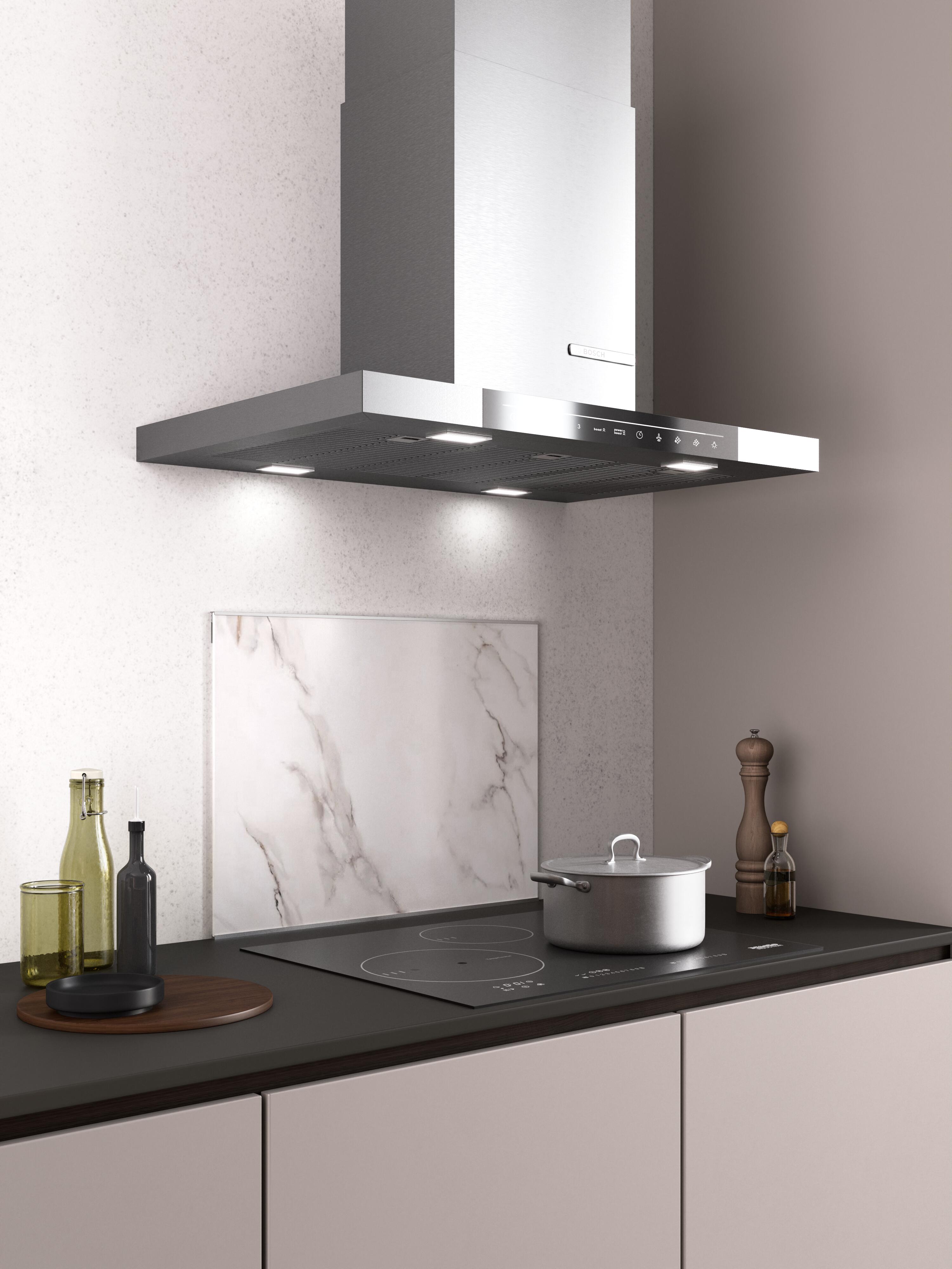 Kit profils fond de hotte verre L.90 cm Aluminium - 2