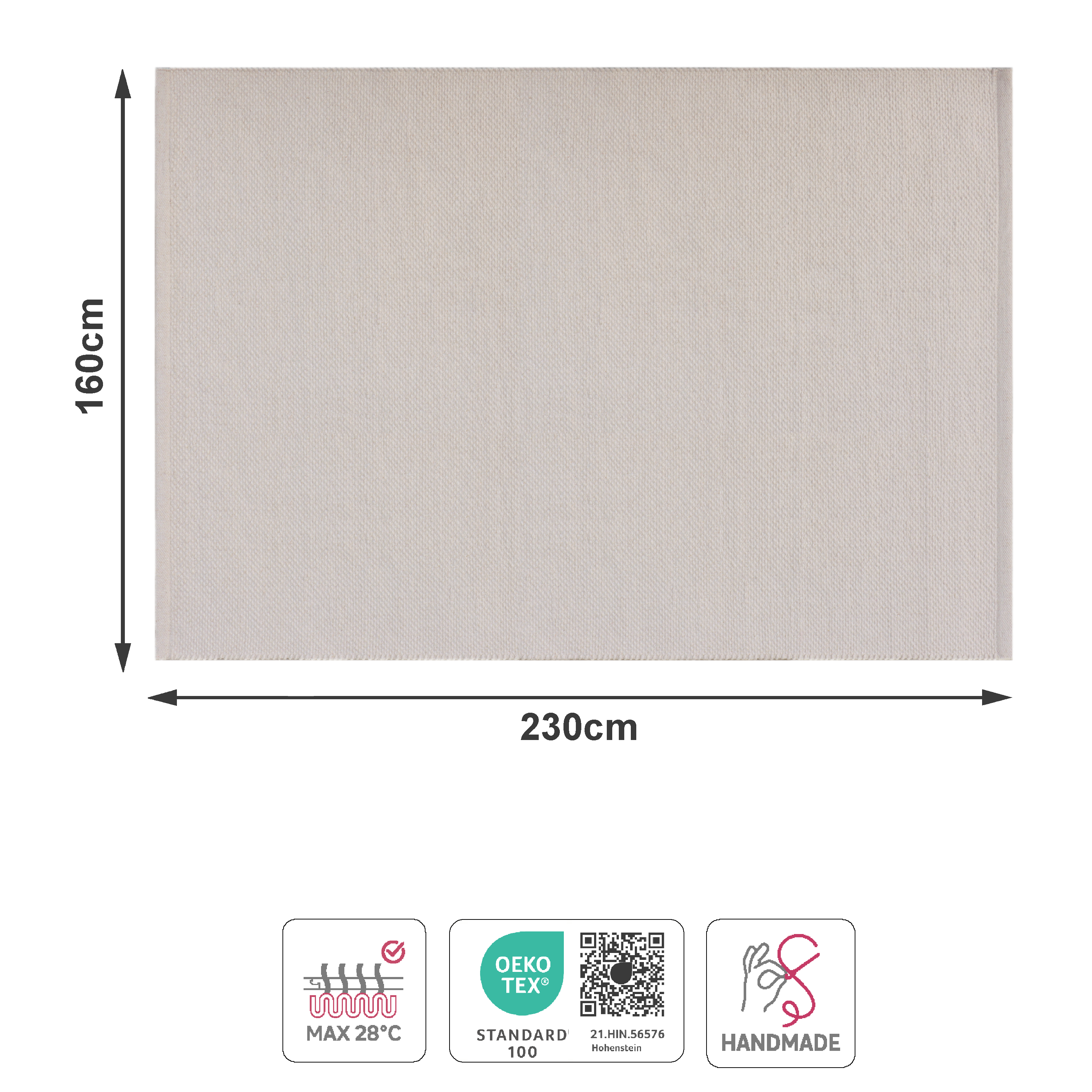 Tapis intérieur laine uni Nymphe inspire, l.160 x L.230 cm - 4
