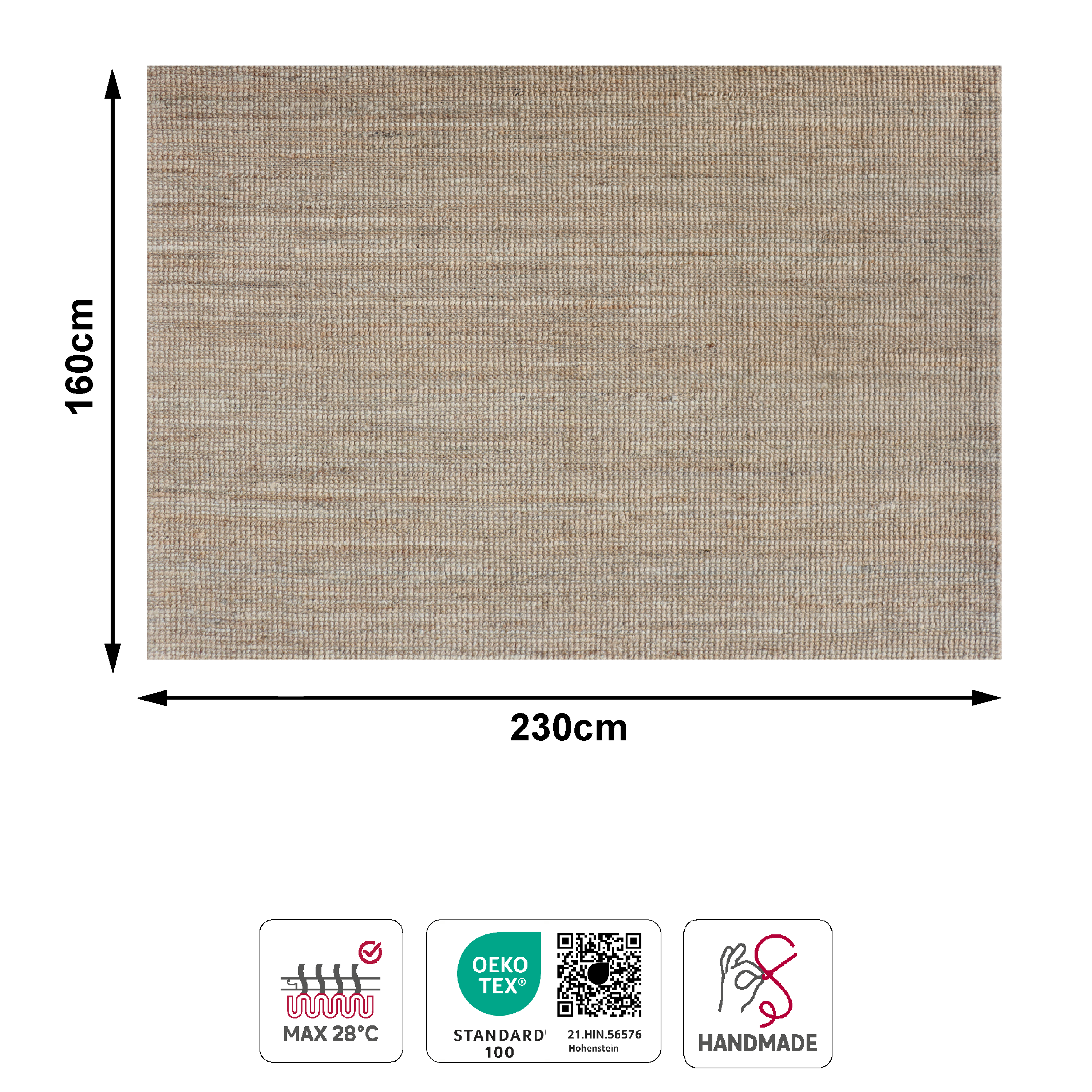 Tapete de juta Jalap 160x230cm natural Inspire - 4