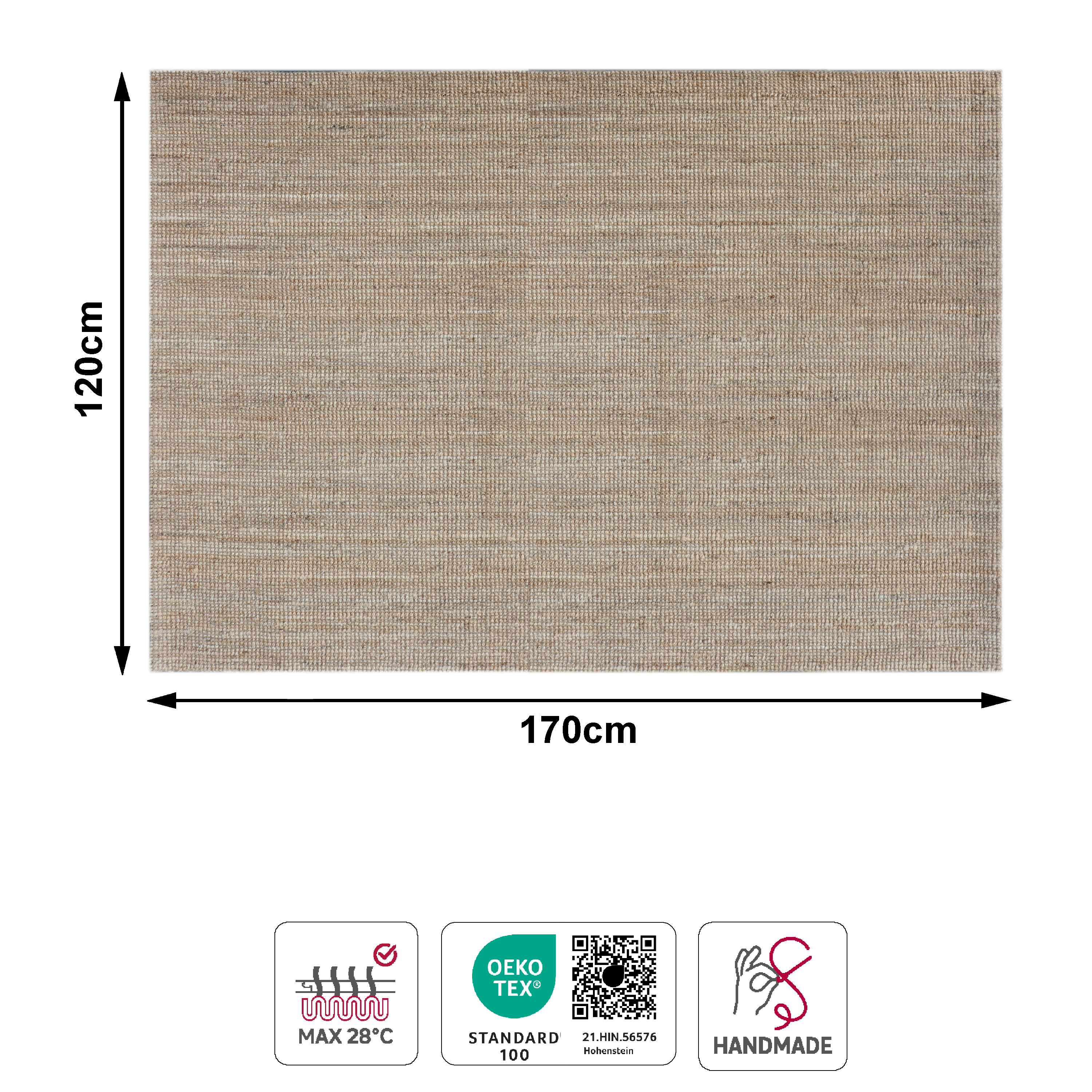 Tapete de juta Jalap 120x170cm natural Inspire - 4