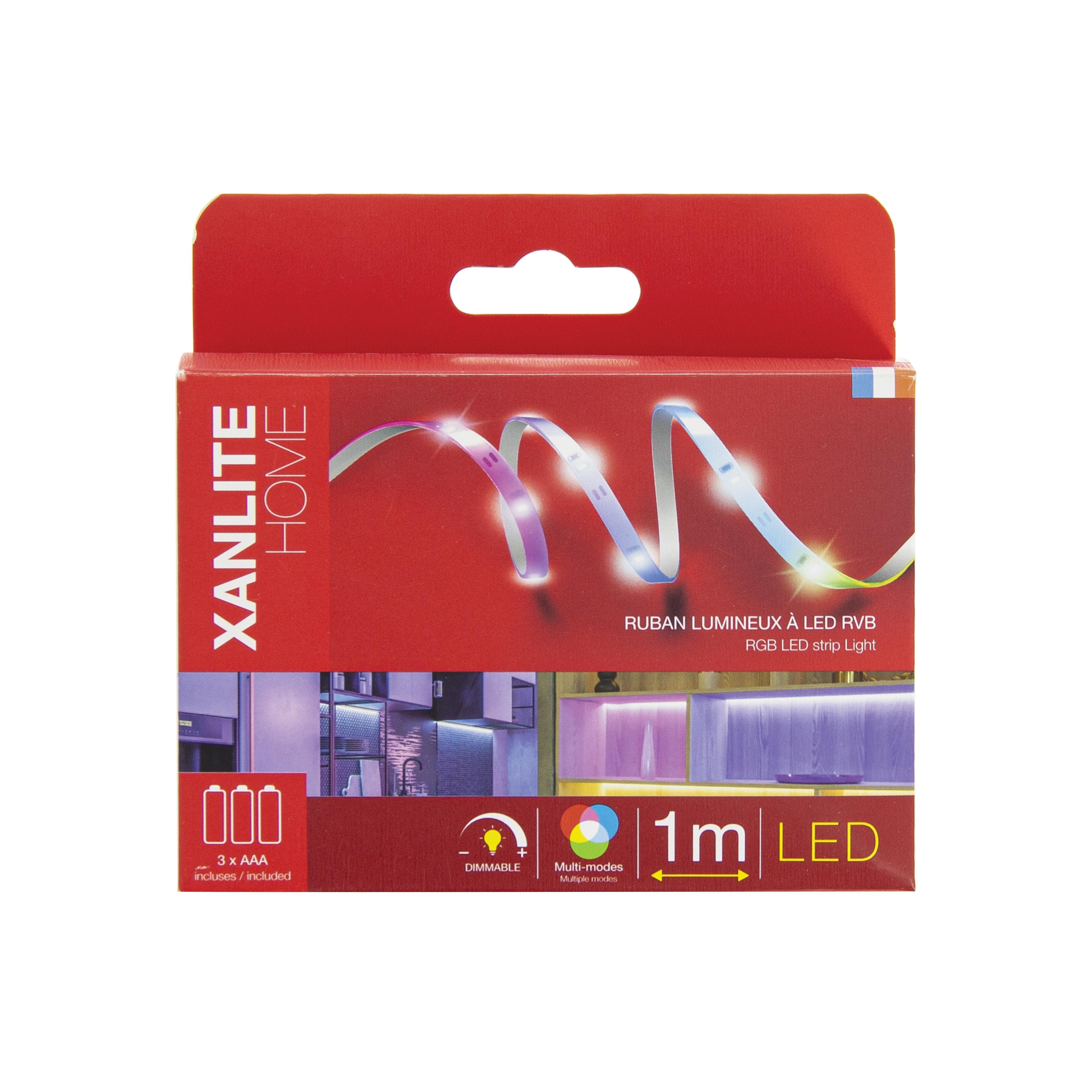 Tira LED con alimentación a pilas XANLITE IP20 apto para zonas secas 345 lm luz RGB 1 metros - 6
