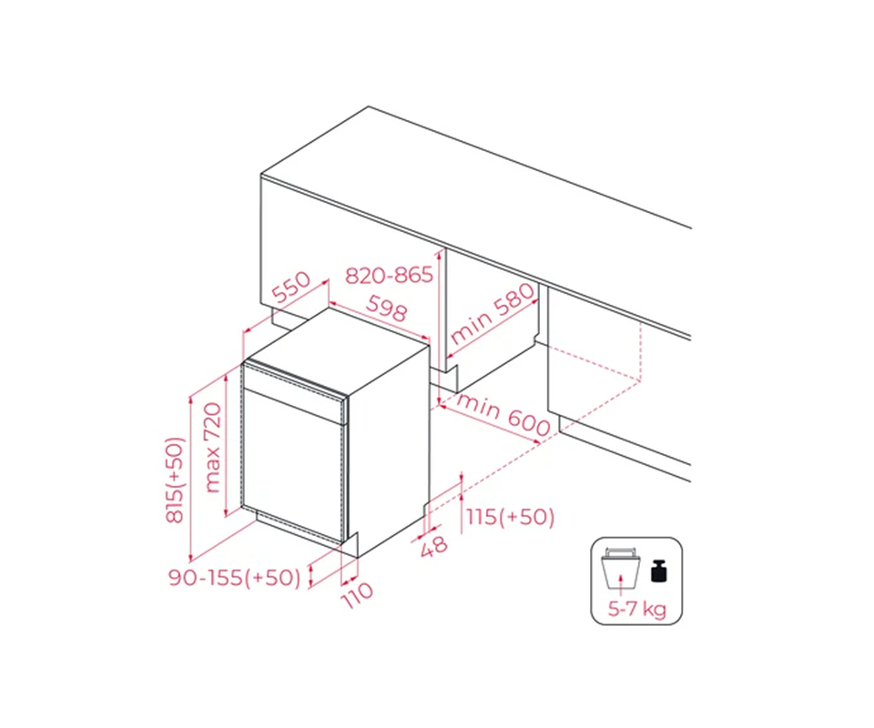 Máquina de lavar louça de encastrar 13 conjuntos Teka DFI 46720 - 4