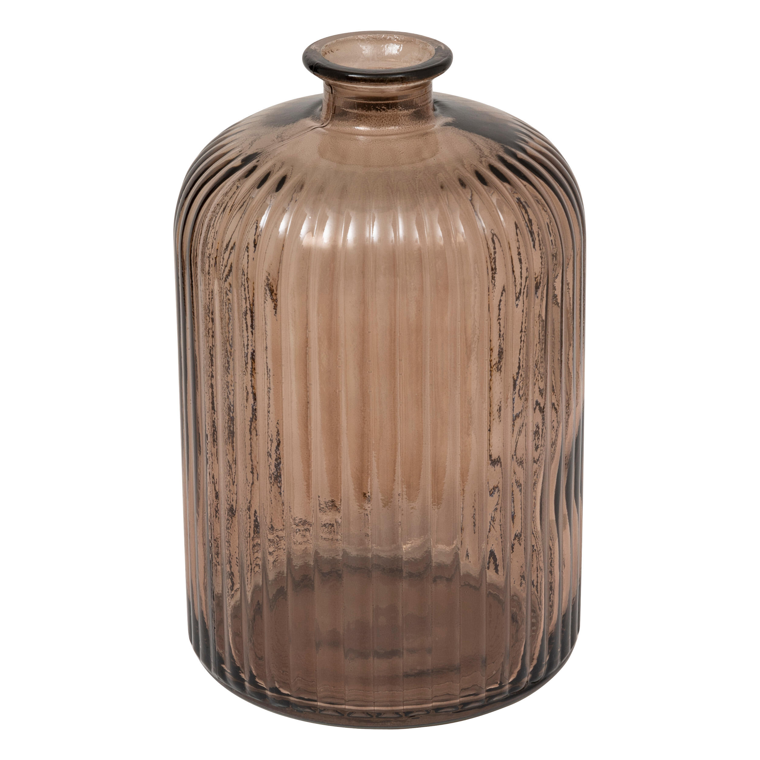 Vase décoratif verre Luz, marron l.15 x H.23 cm, Diam.15 cm - 2