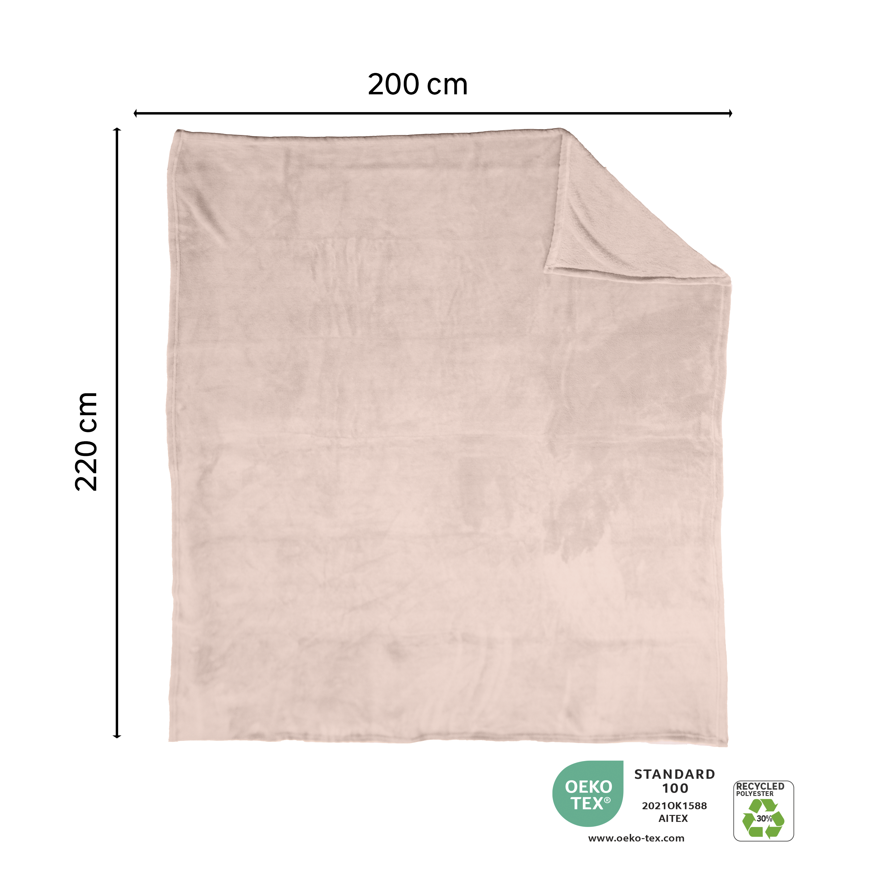 Coperta Kieran arancio / ramato, 200x 220 cm - 6