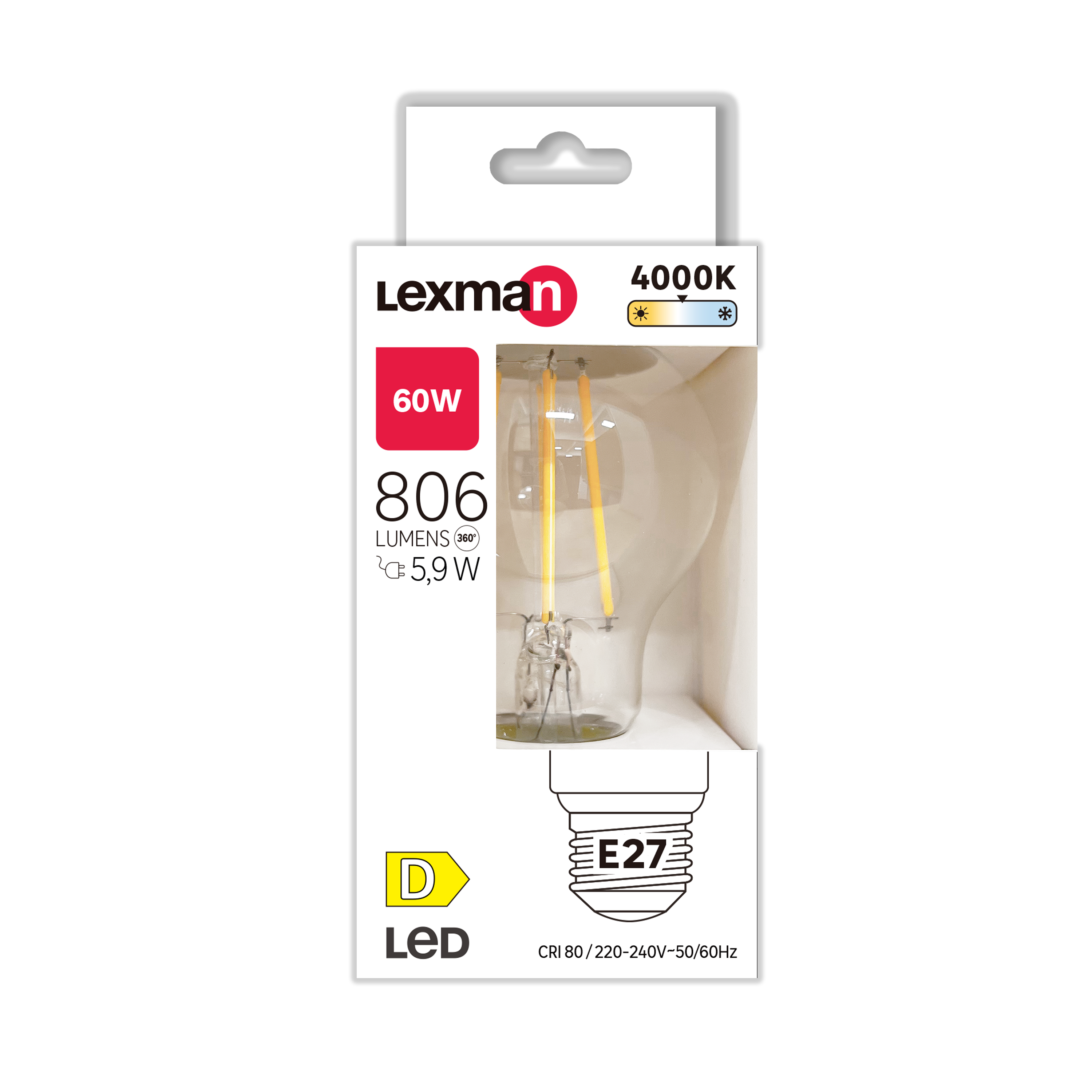 Lâmpada LED filamento A60 E27 806 lm 4000 k Lexman - 7