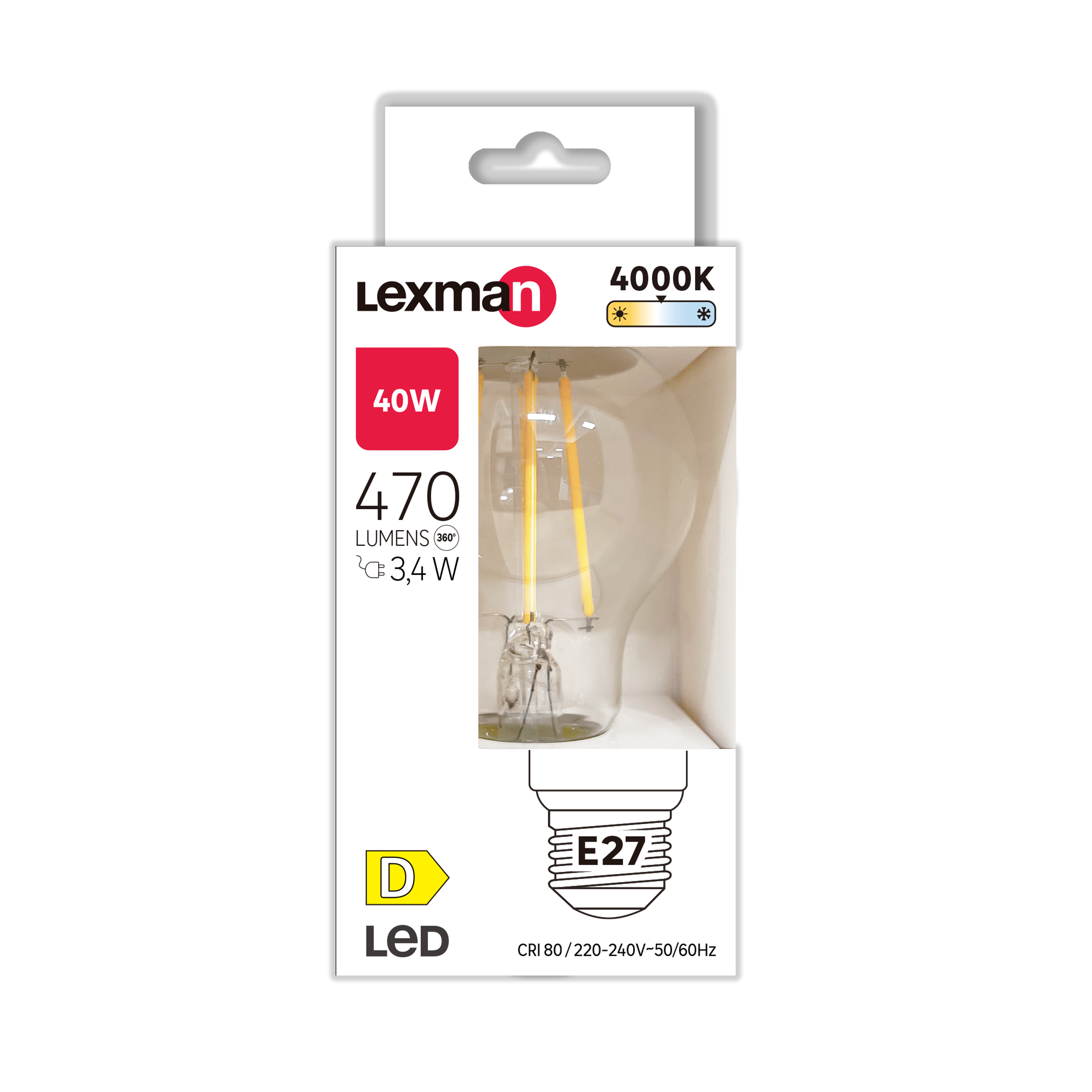 Lâmpada LED filamento A60 E27 470 lm 4000 k Lexman - 8