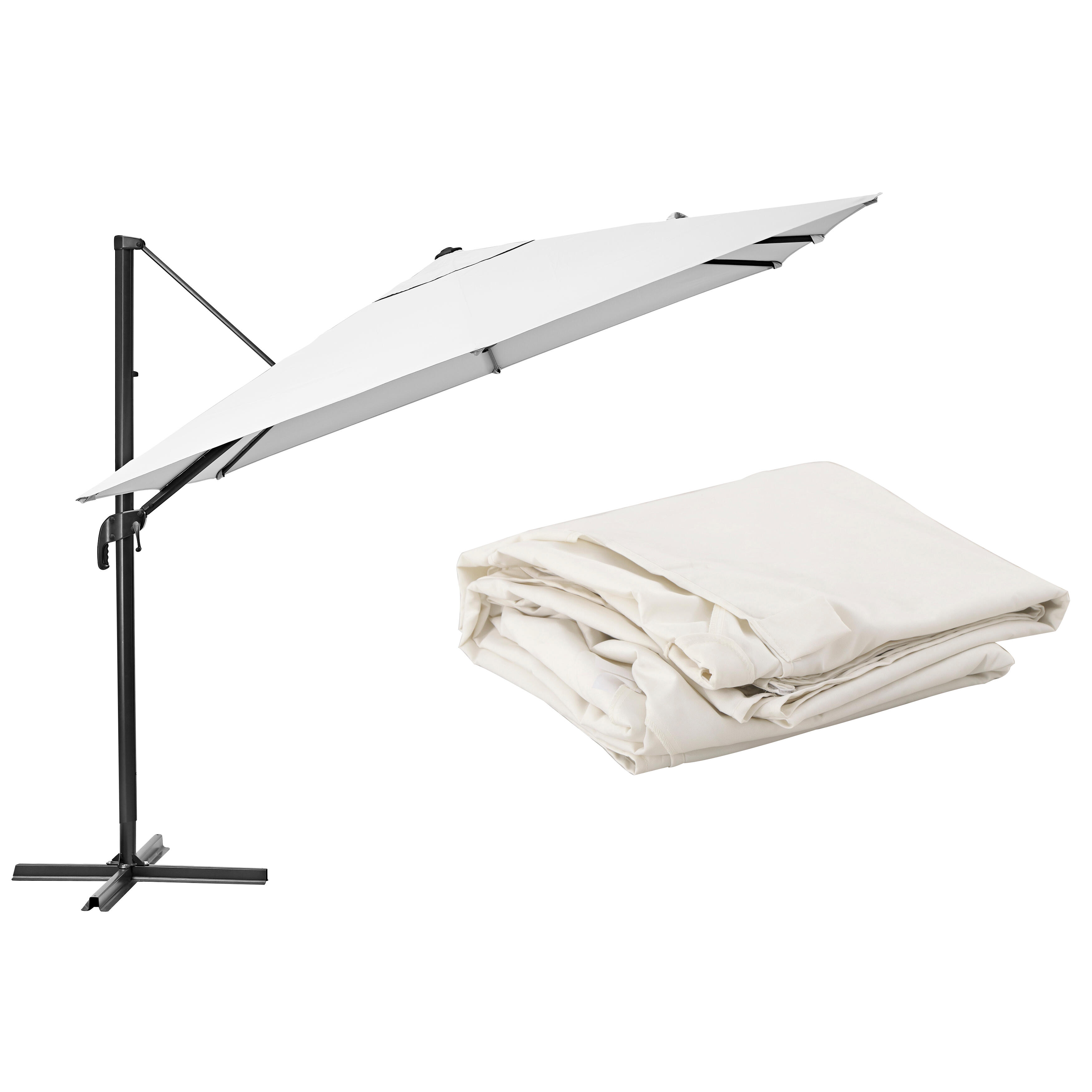 pack de parasol aura 286 x 286 cm  toldo de repuesto blanco