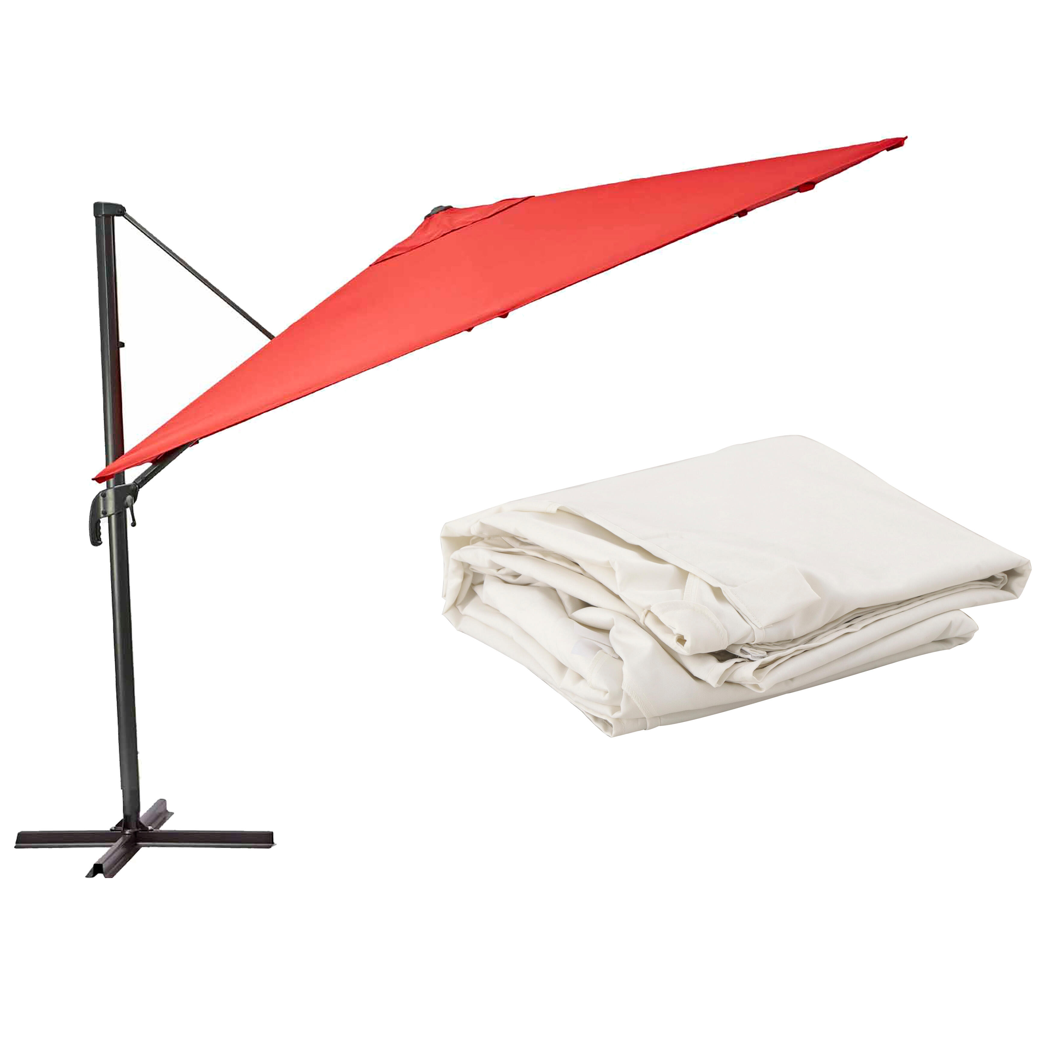 pack de parasol aura 286 x 286 cm rojo  toldo de repuesto blanco