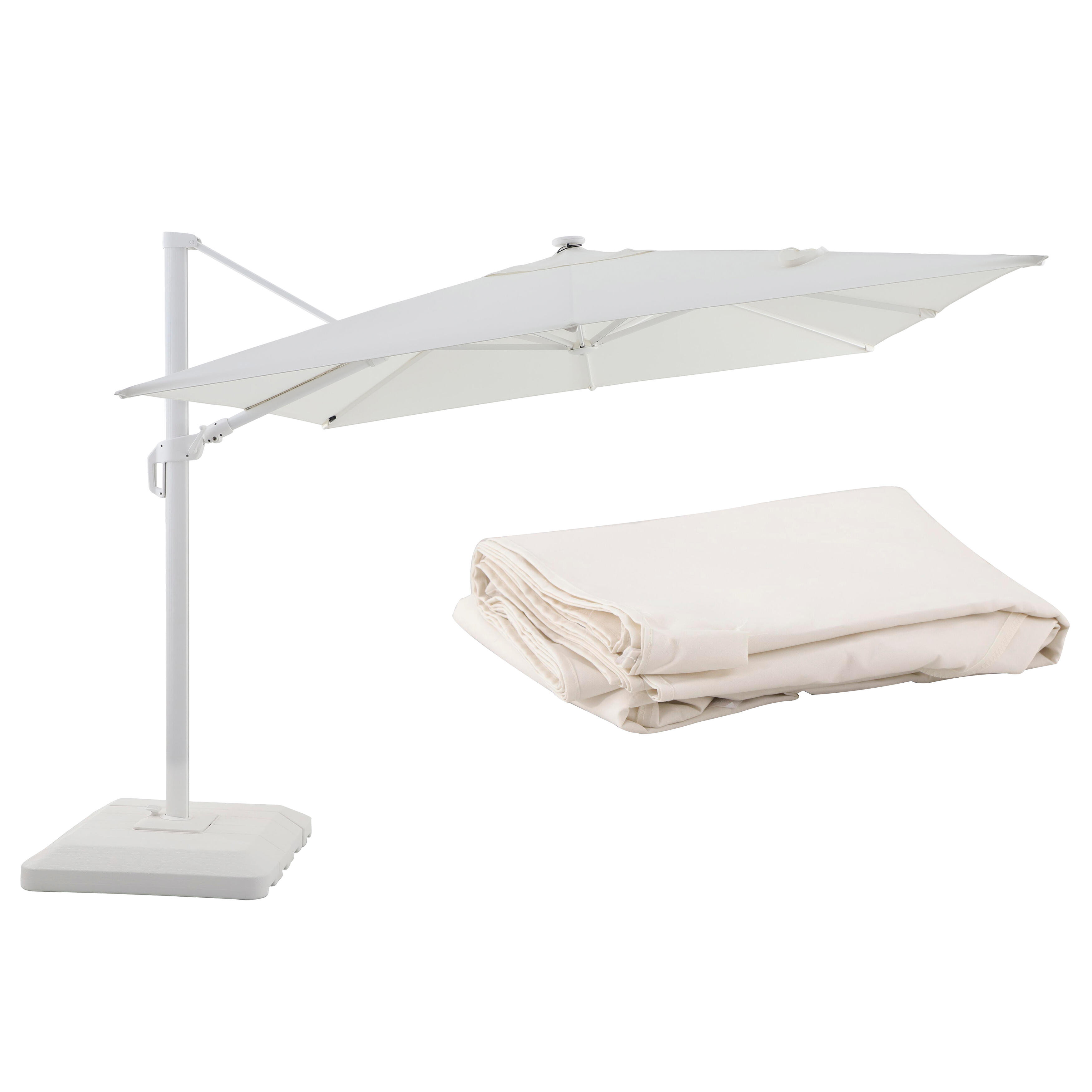 pack de parasol sonled 290 x 290 cm blanco  toldo de repuesto