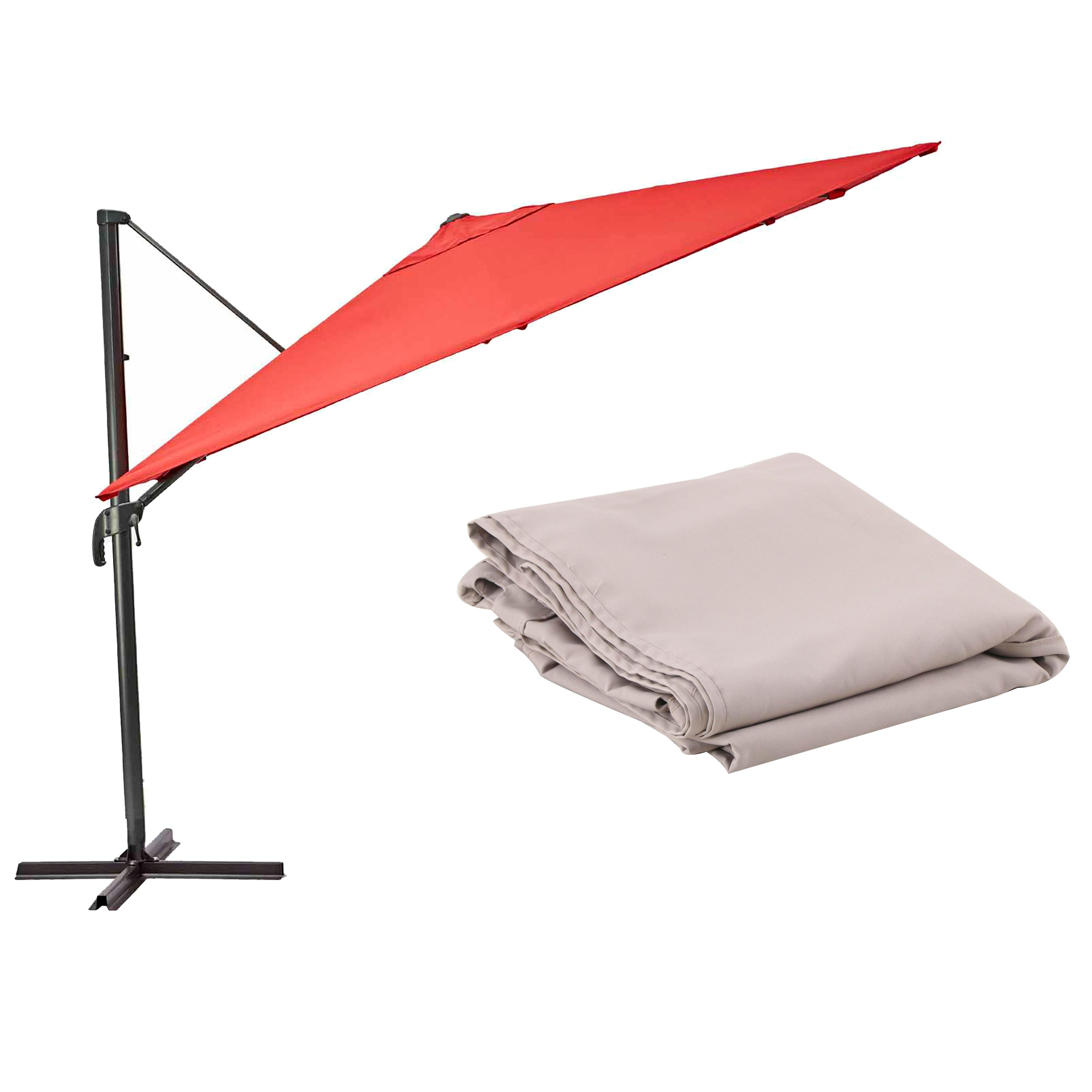 pack de parasol aura 286 x 286 cm rojo  toldo de repuesto topo