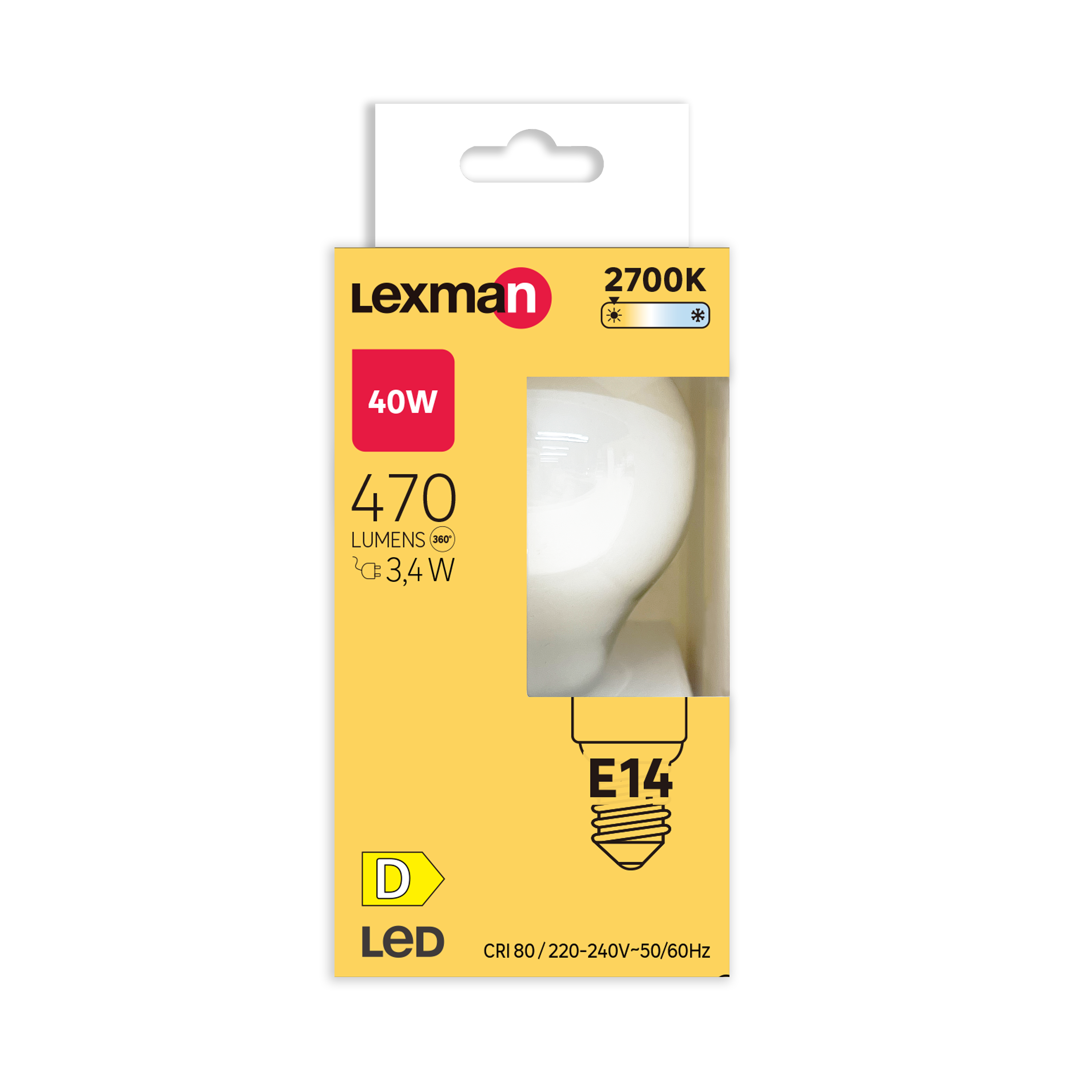 Bombilla LED filamento E14 470 lúmenes 3.4W color de la luz blanco cálido 2700K CRI 89-80 luz natural y fiel clase energética D - 6