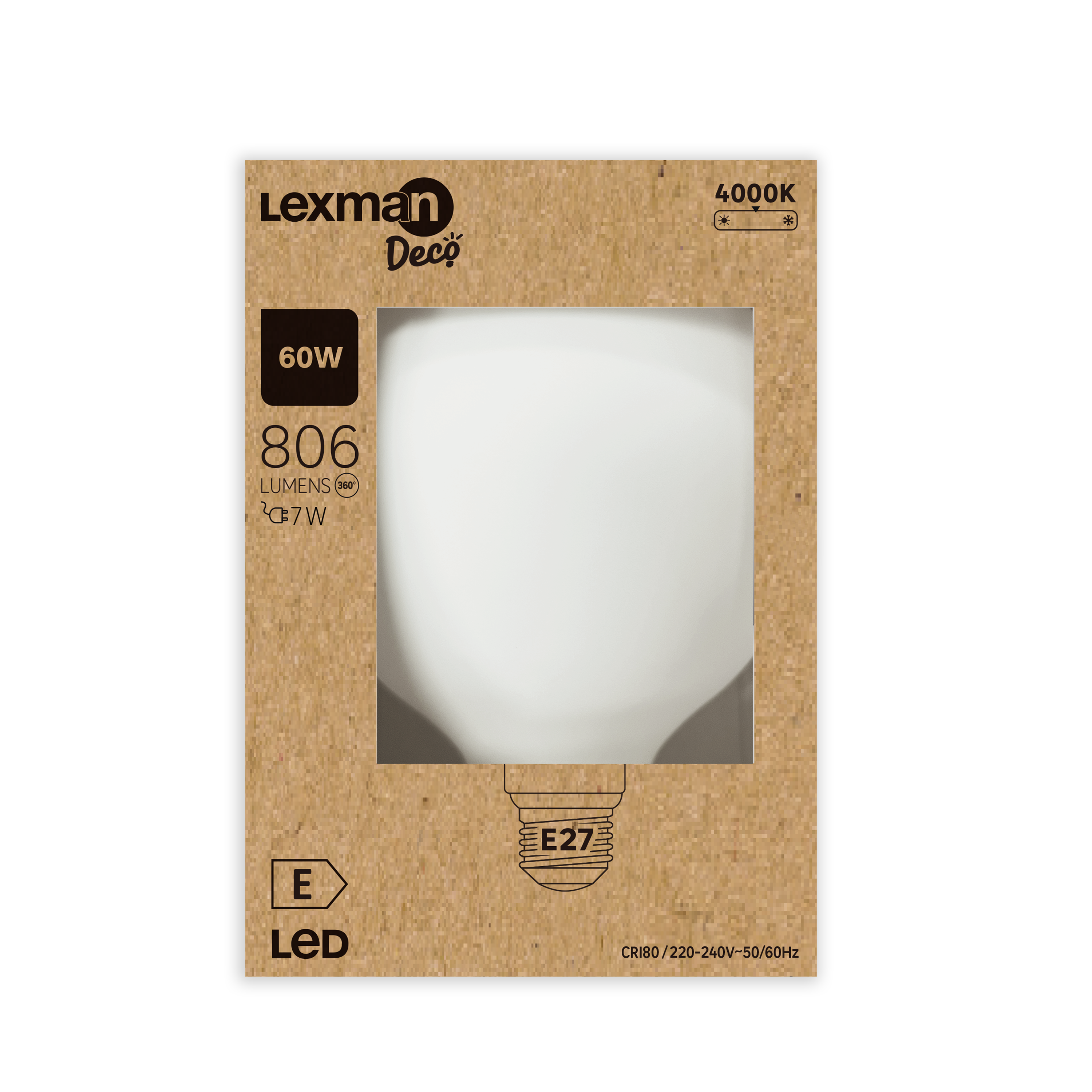 Ampoule led à filament, globe mm E27, 806lm = 60W, blanc neutre, LEXMAN - 7