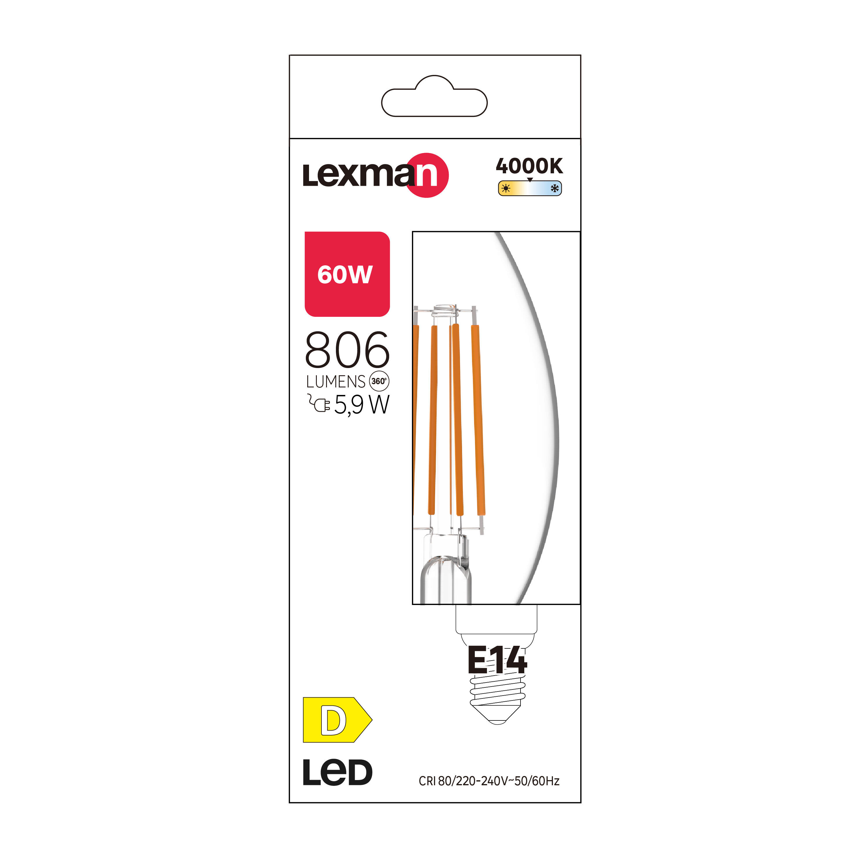 Żarówka LED 4000K 806 lm 5.9W LEXMAN - 3