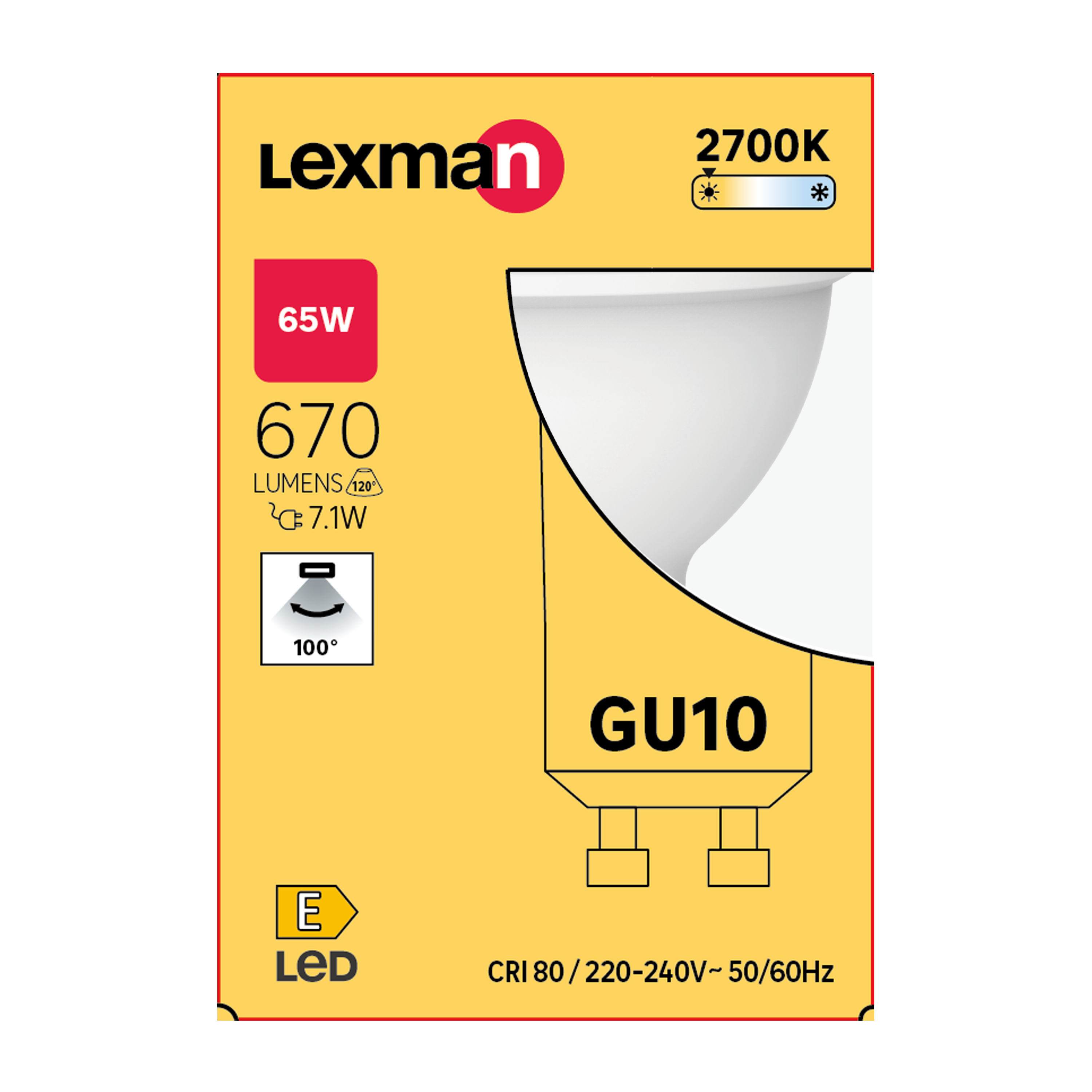Lâmpada led GU10 670 lm 2700k luz amarela Lexman - 7