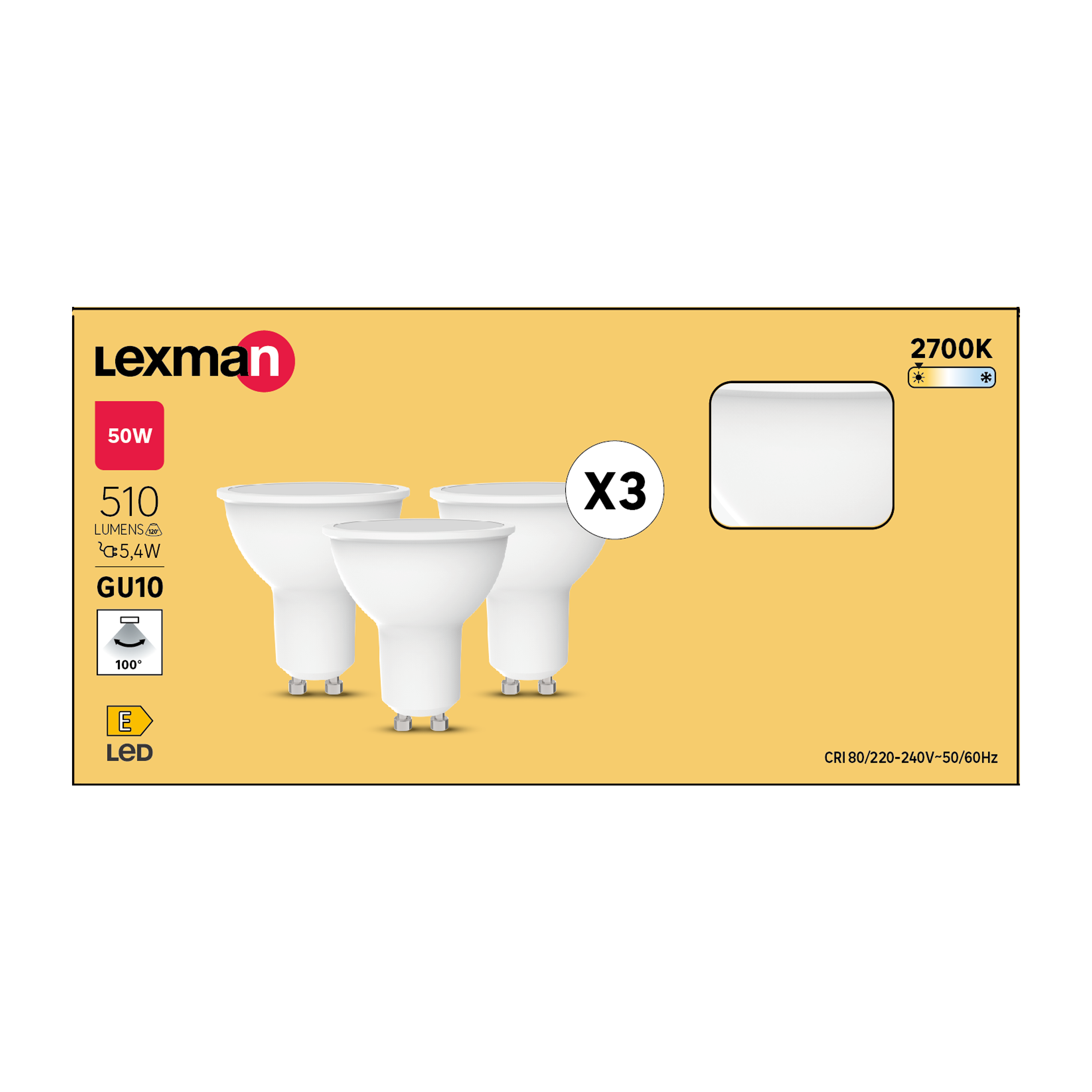 Pack 3 Lâmpada LED FROST GU10 510 lm 2700 k - 6