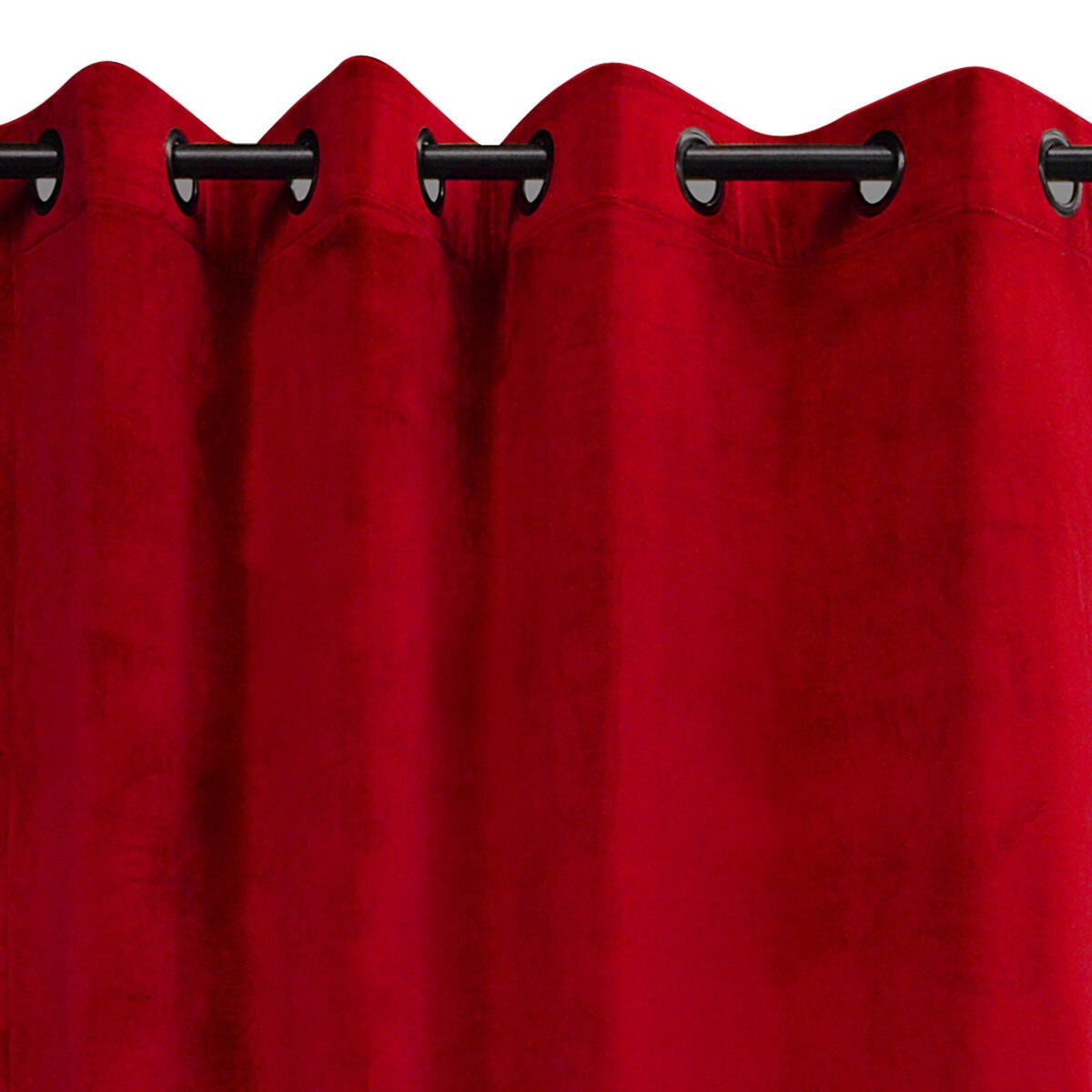 Tenda Suedine rosso, occhiello 140x280 cm - 9